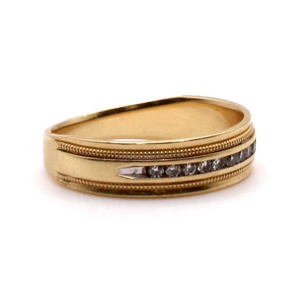 14k Yellow Gold 0.36cttw Diamond Band Ring Size 10
