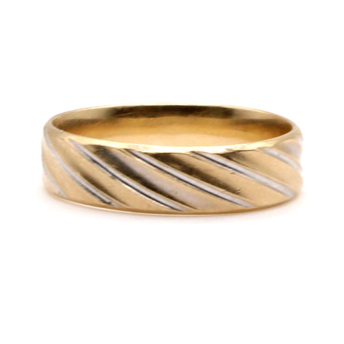10k Two Tone Gold 5.9mm Band Ring Size 10