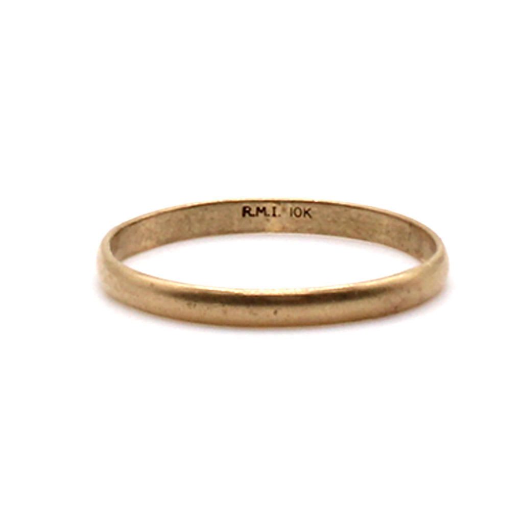 10k Yellow Gold 2 mm Band Ring Size 7.25