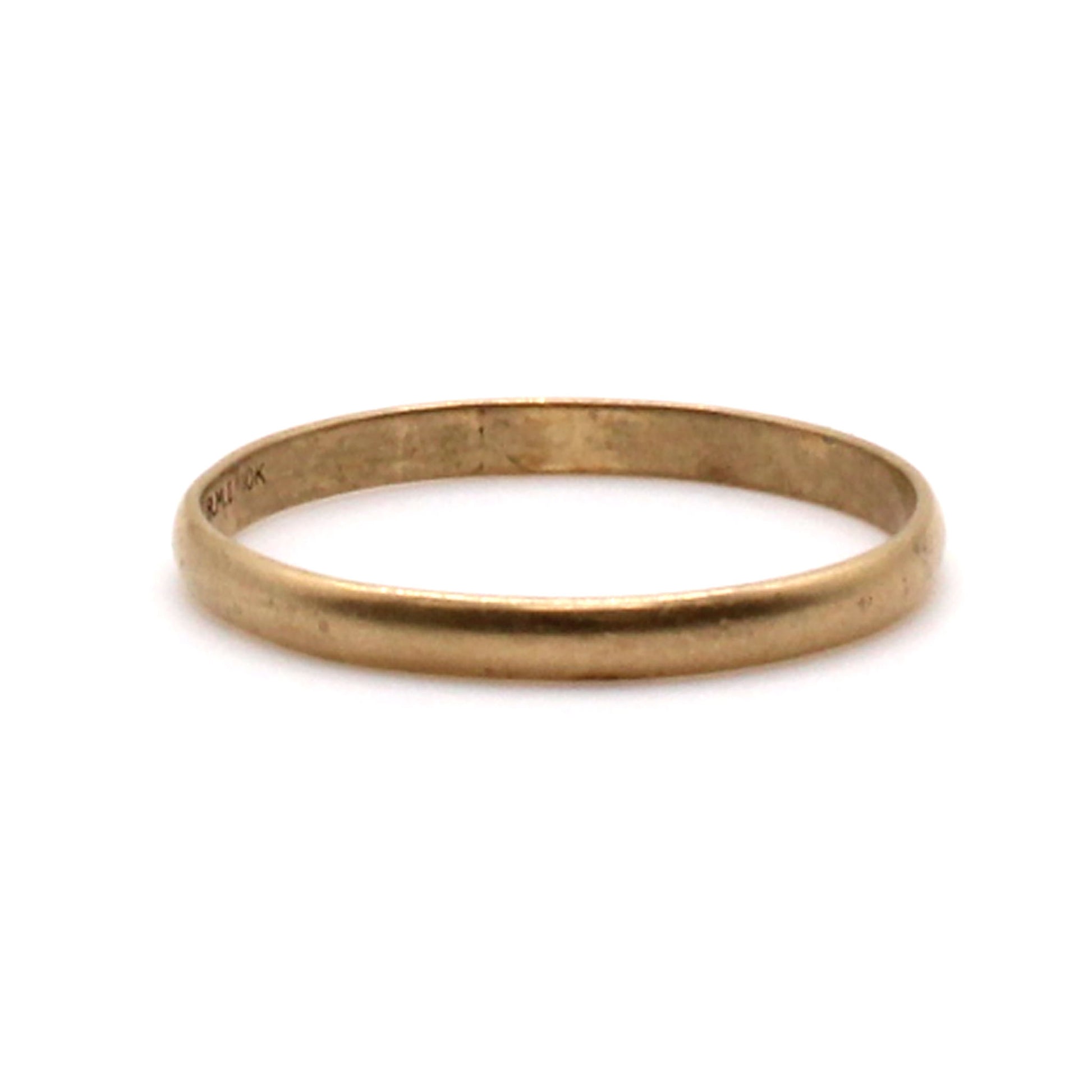 10k Yellow Gold 2 mm Band Ring Size 7.25