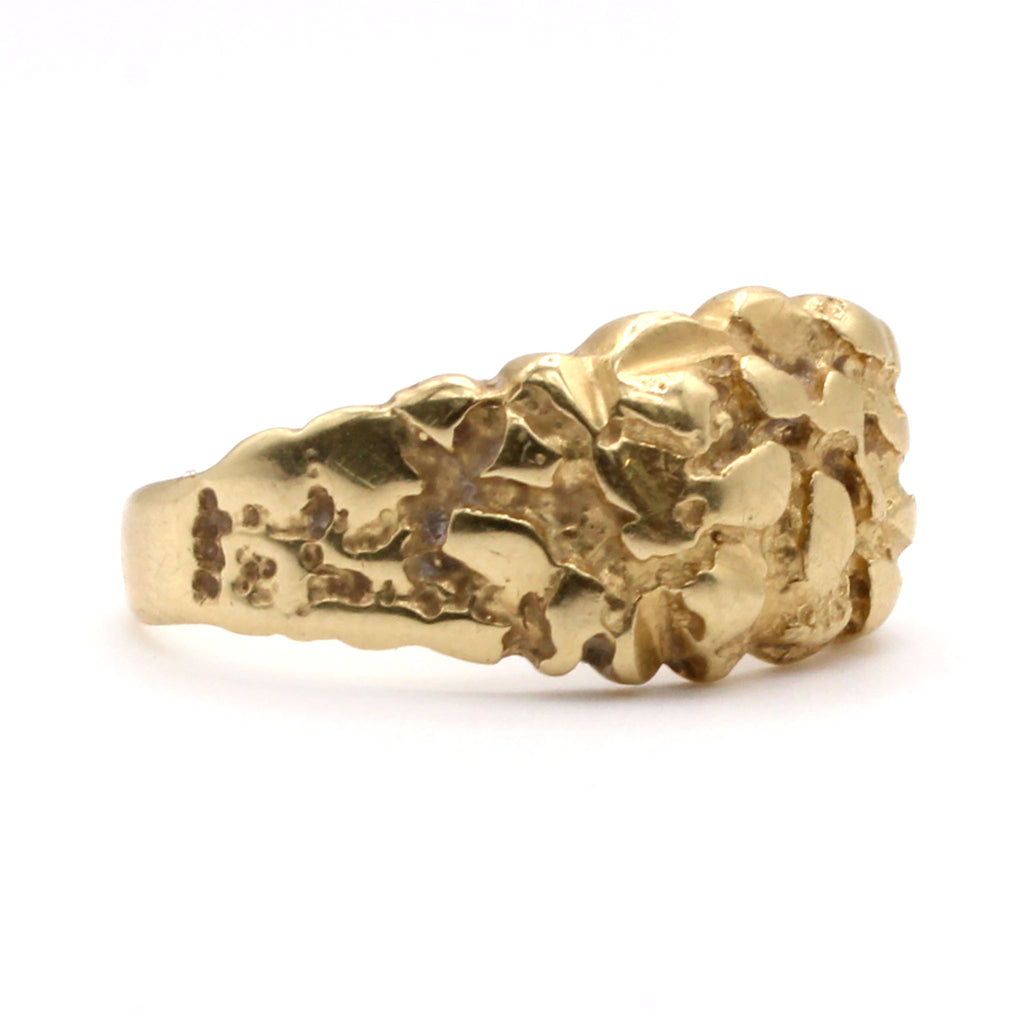 14k Yellow Gold Nugget Style Ring Size 10