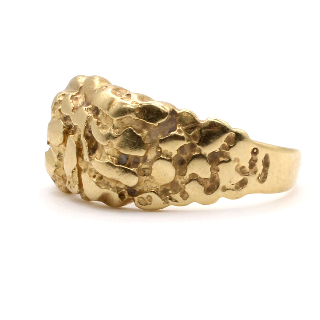 14k Yellow Gold Nugget Style Ring Size 10