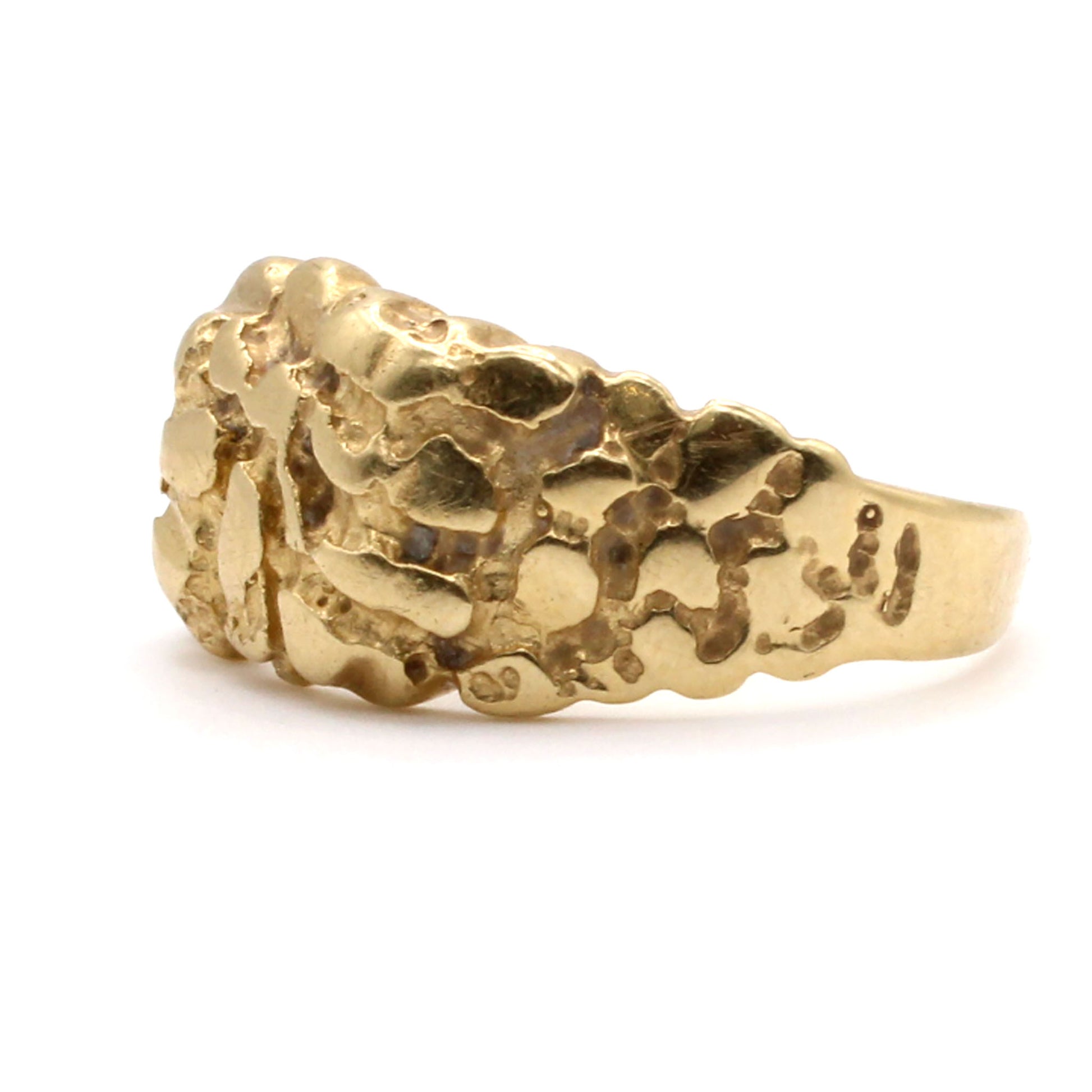 14k Yellow Gold Nugget Style Ring Size 10