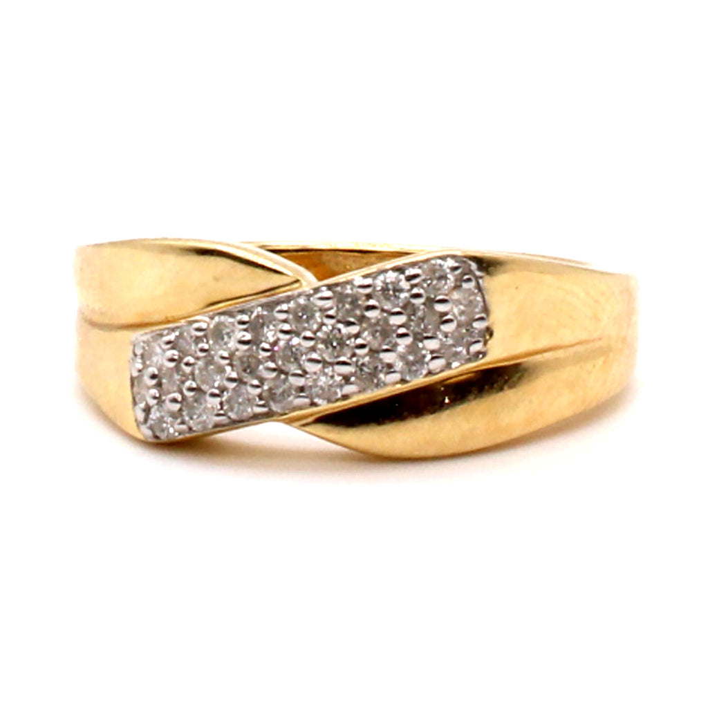 14k Yellow Gold 0.23cttw Diamond Band Size 7.25