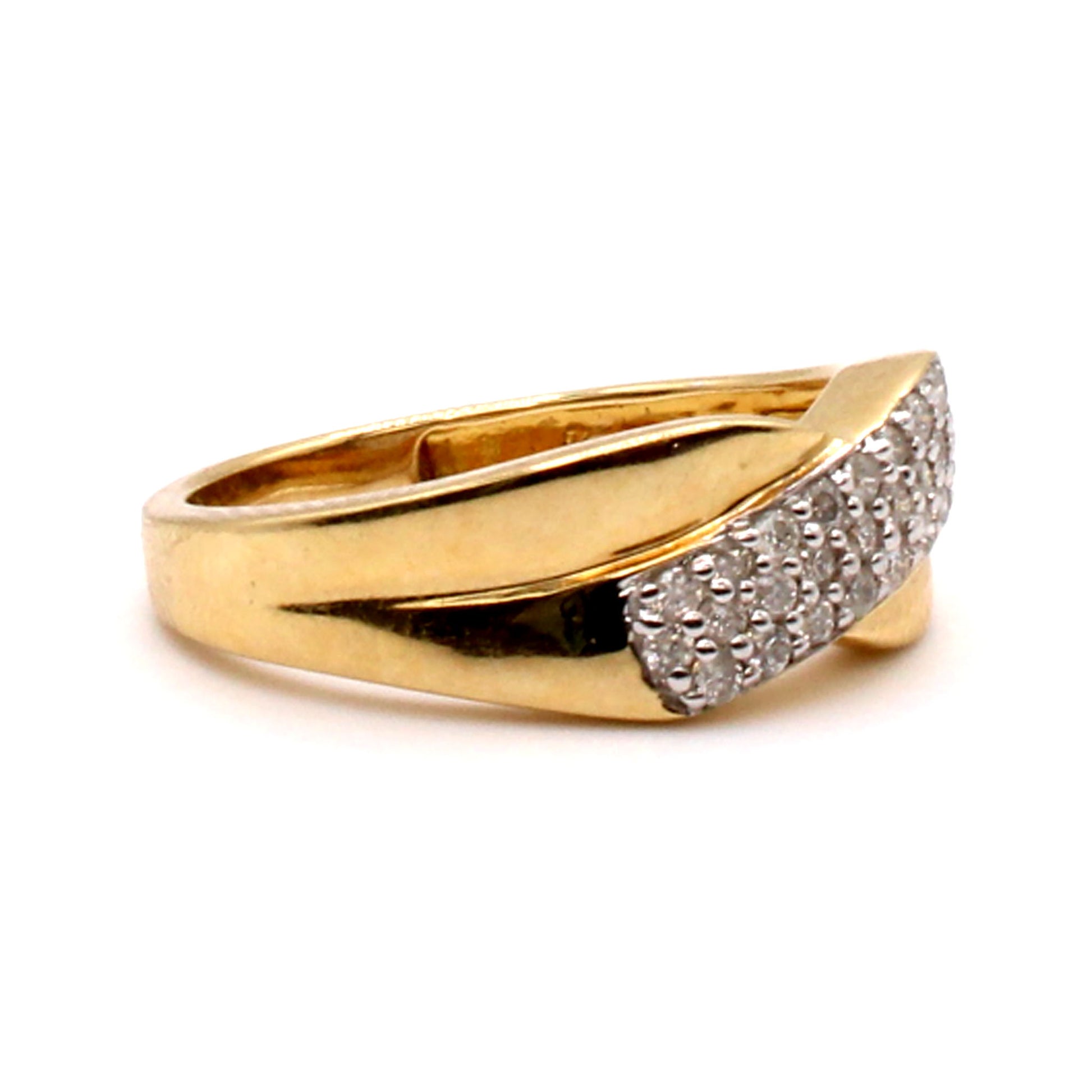 14k Yellow Gold 0.23cttw Diamond Band Size 7.25