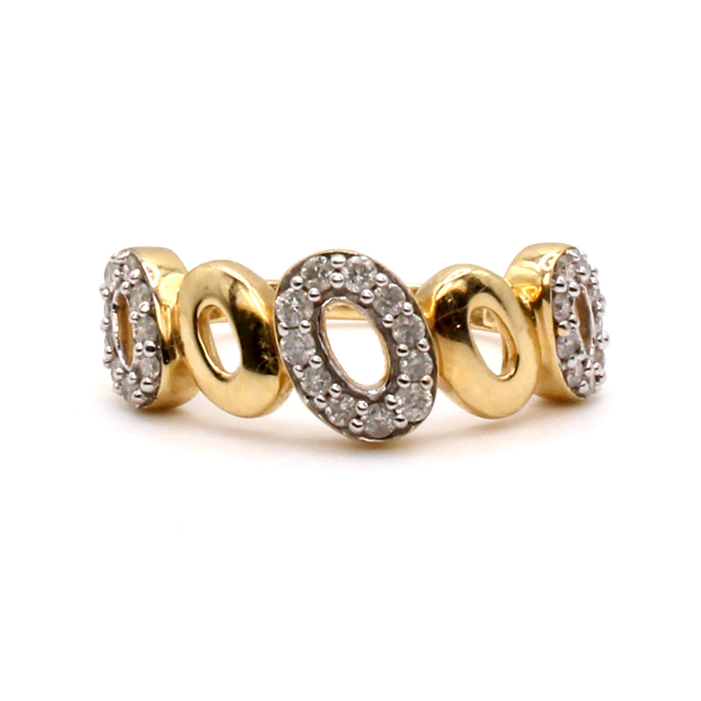 14k Yellow Gold 0.60cttw Diamond Oval Style Ring Size 7