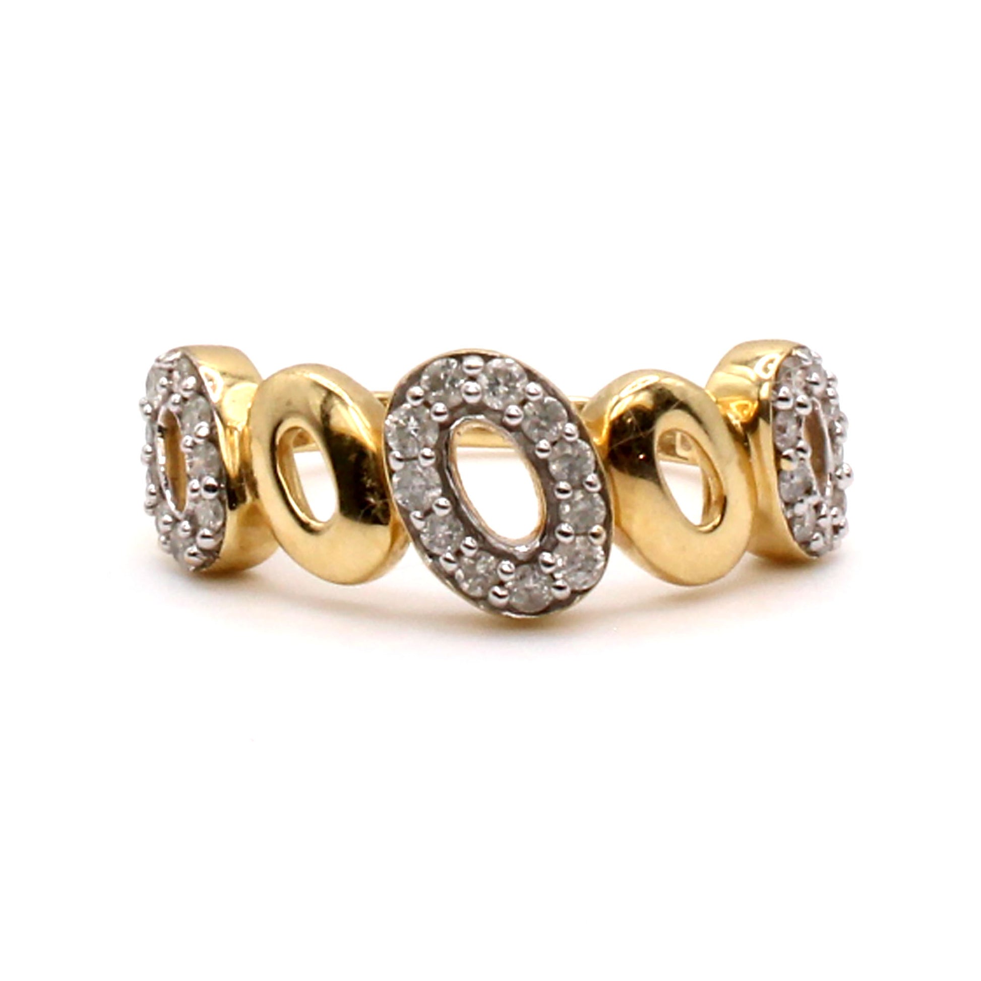 14k Yellow Gold 0.60cttw Diamond Oval Style Ring Size 7