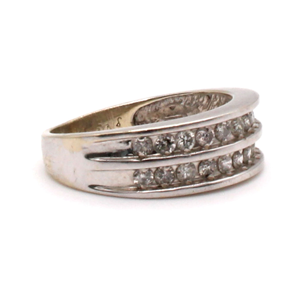 14k White Gold 0.88cttw Diamond Band Size 5.75