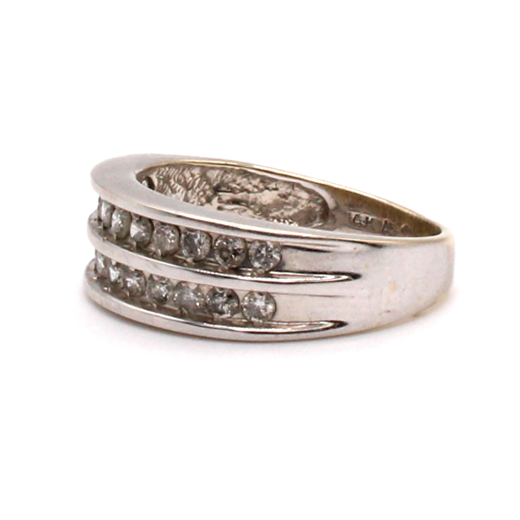 14k White Gold 0.88cttw Diamond Band Size 5.75