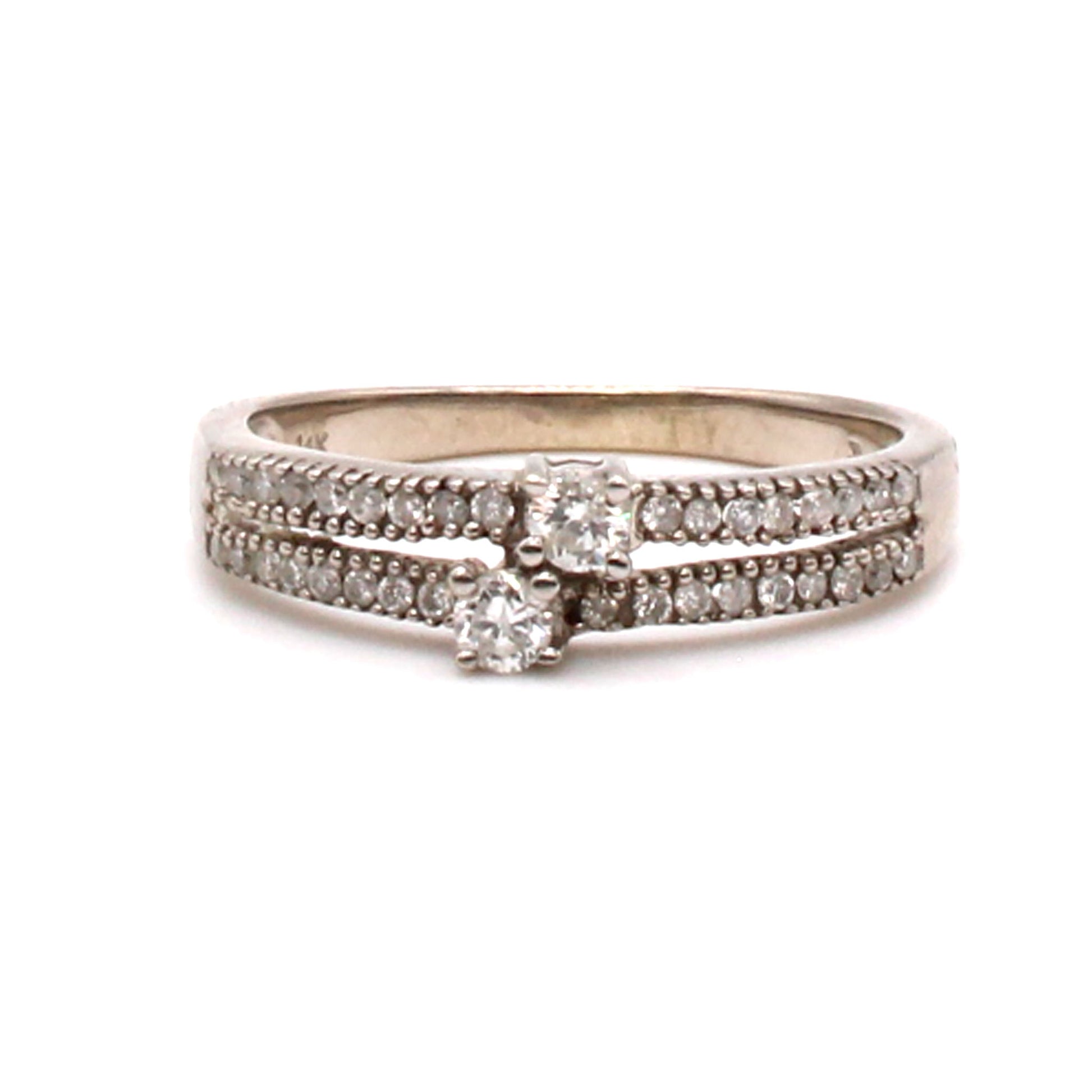 14k White Gold 0.26cttw Diamond Band Size 7