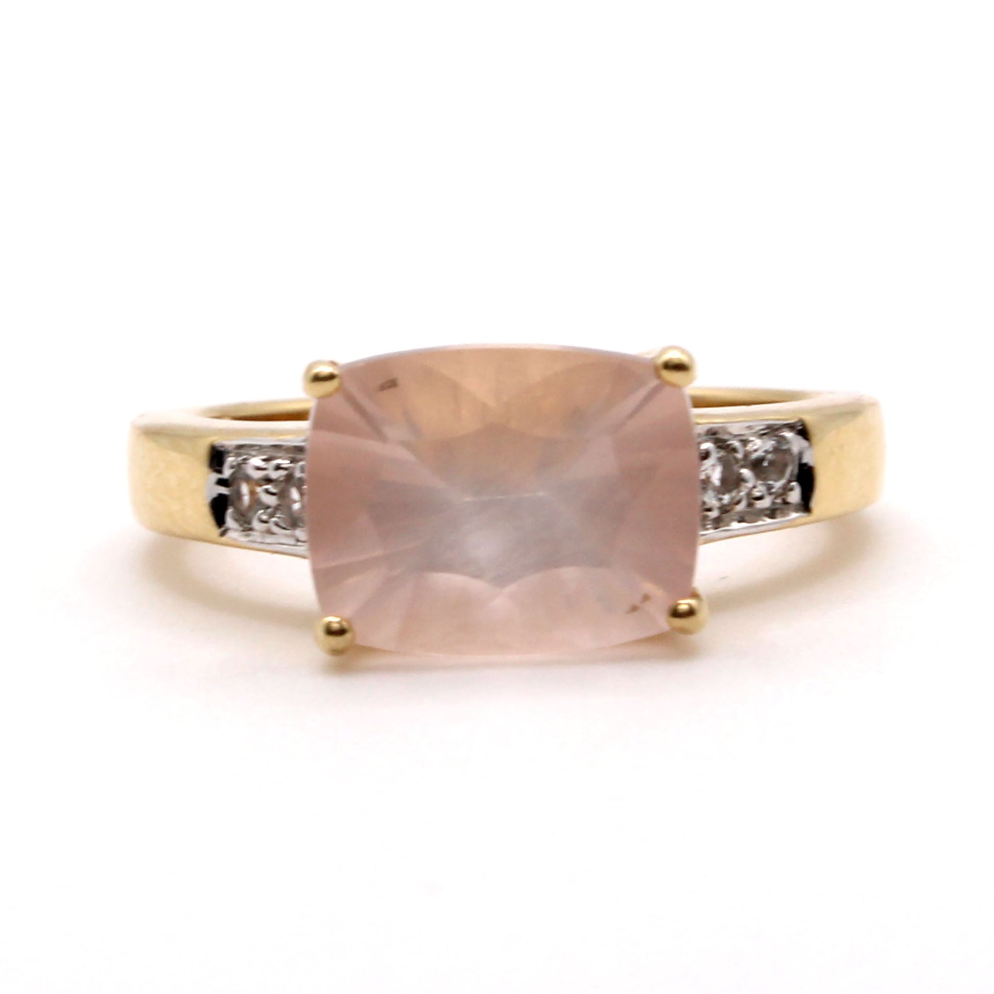 14k Yellow Gold 2.00ct Rose Quartz Ring