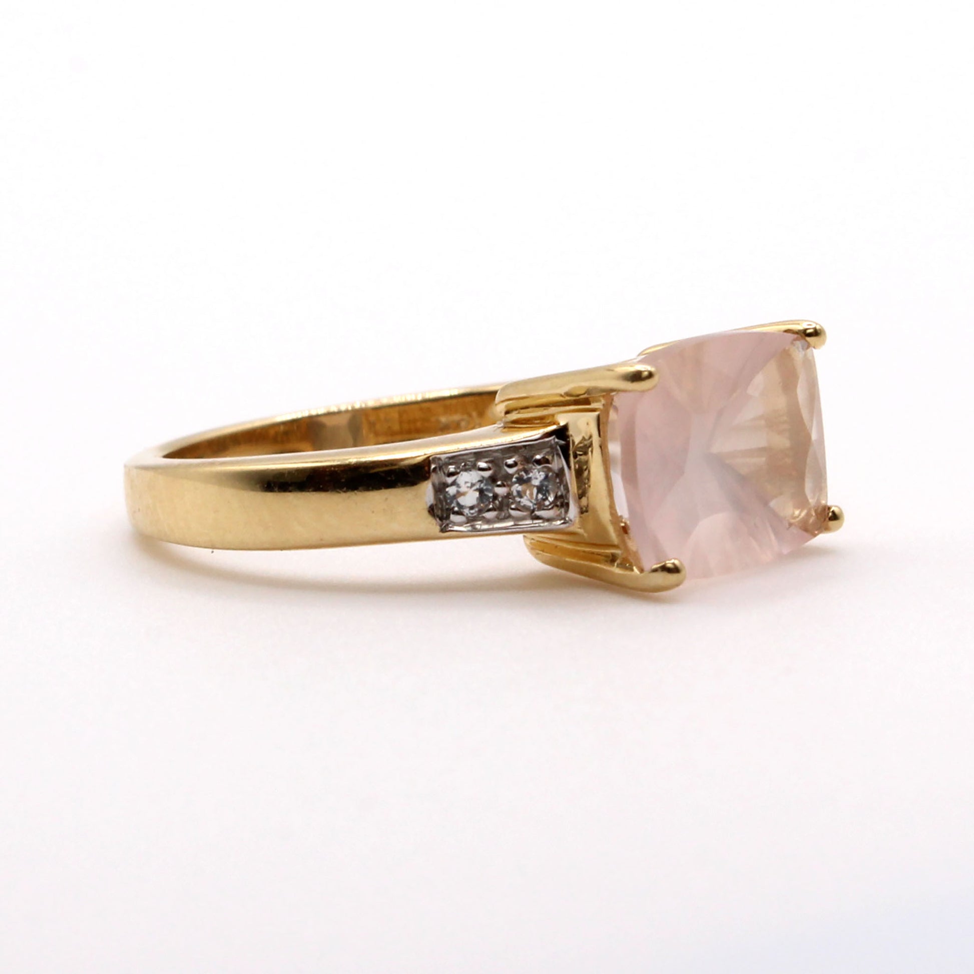 14k Yellow Gold 2.00ct Rose Quartz Ring