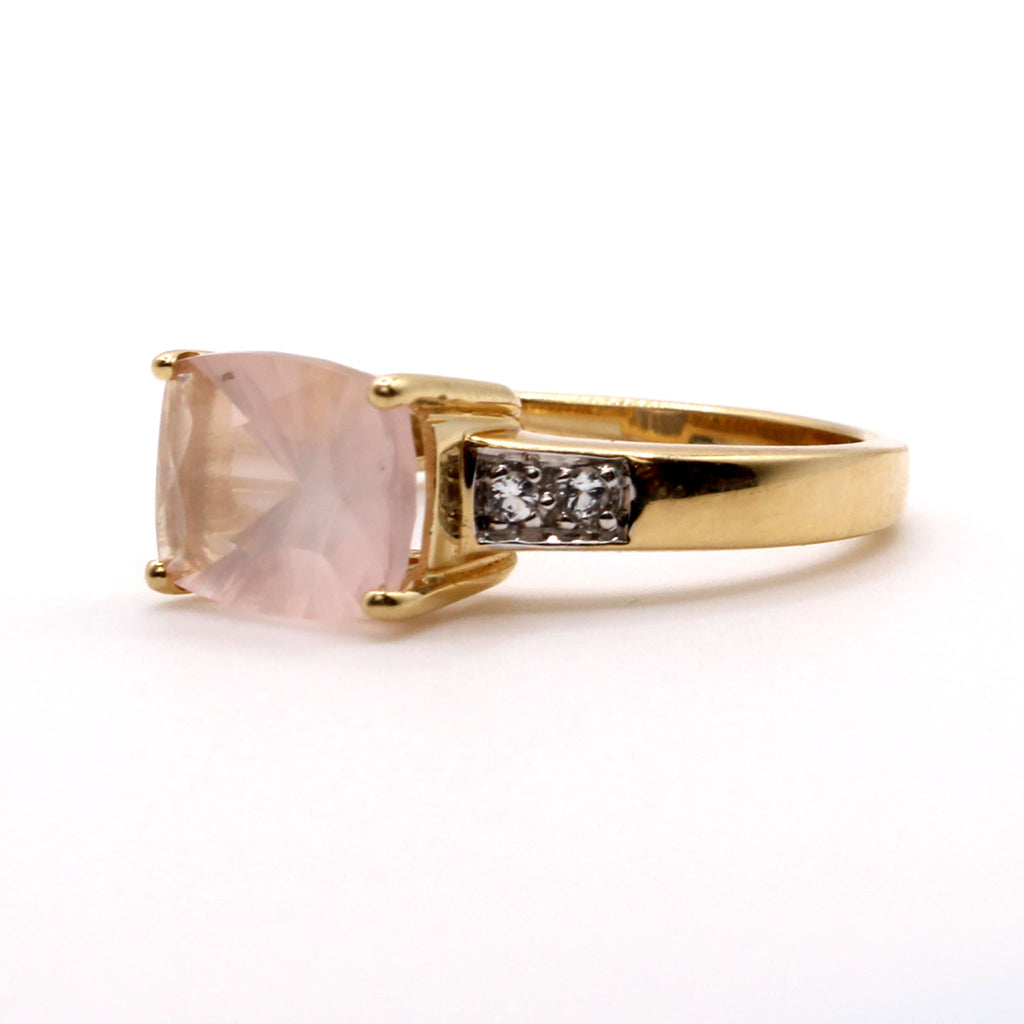 14k Yellow Gold 2.00ct Rose Quartz Ring