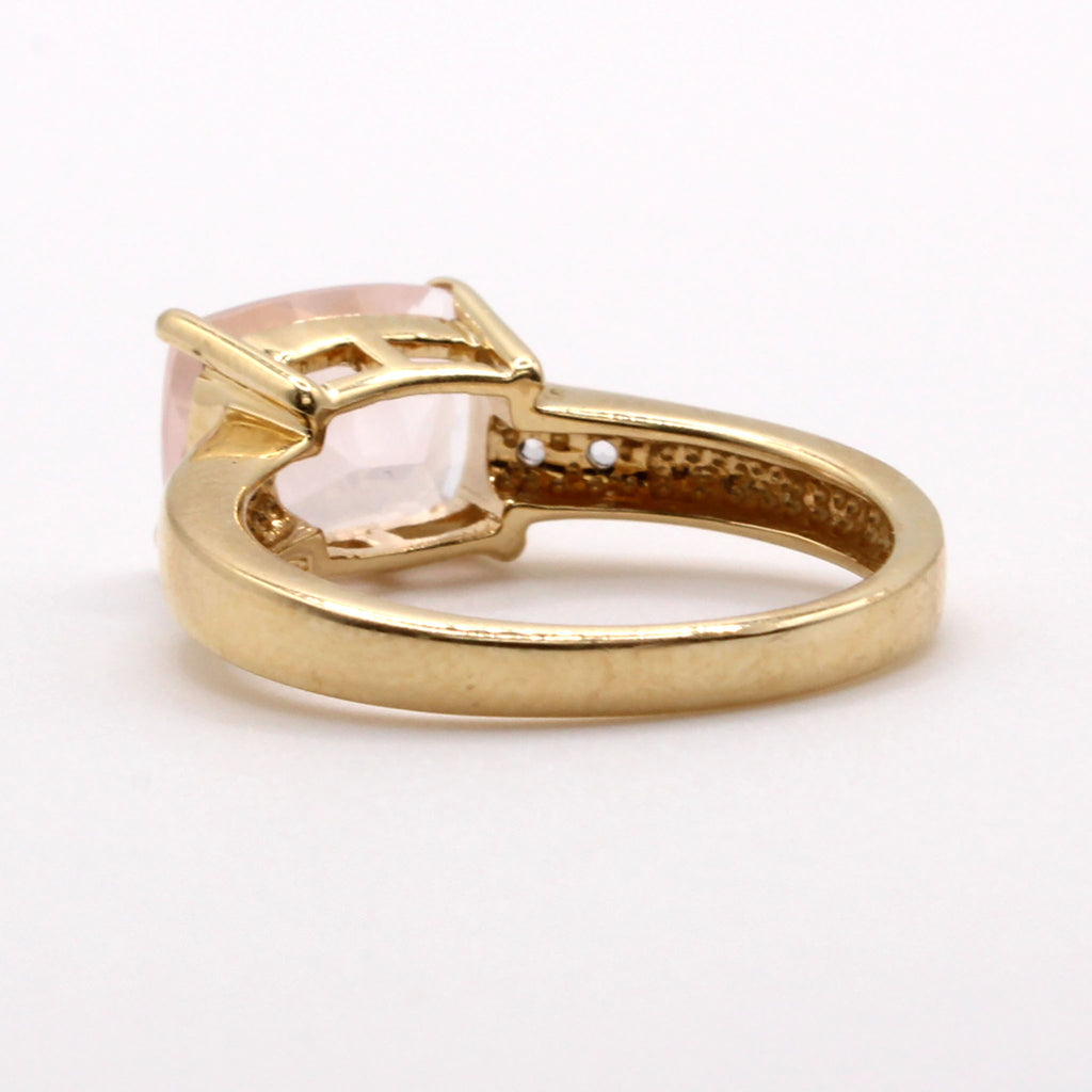 14k Yellow Gold 2.00ct Rose Quartz Ring