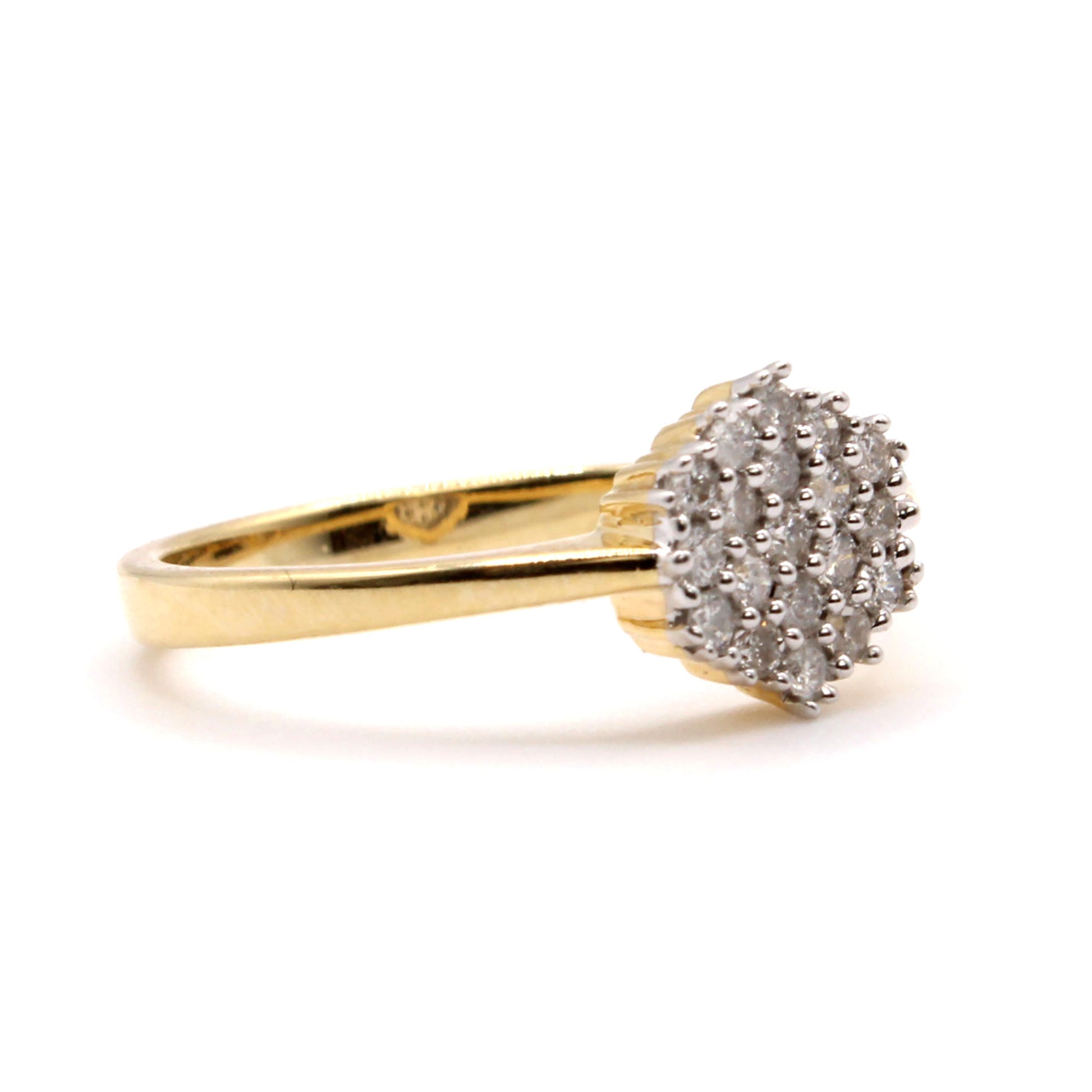 14k Yellow Gold 0.24cttw Diamond Cluster Ring