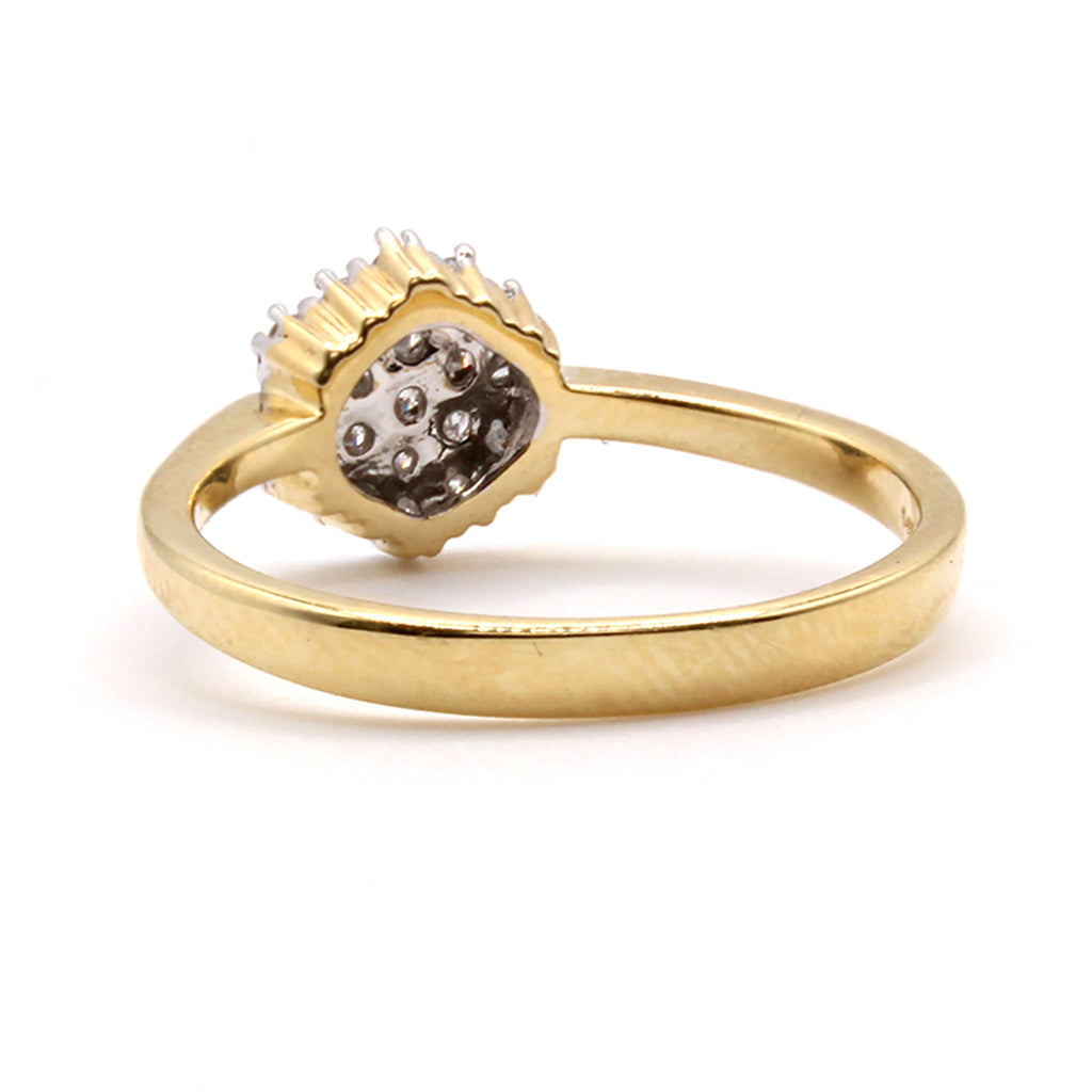 14k Yellow Gold 0.24cttw Diamond Cluster Ring