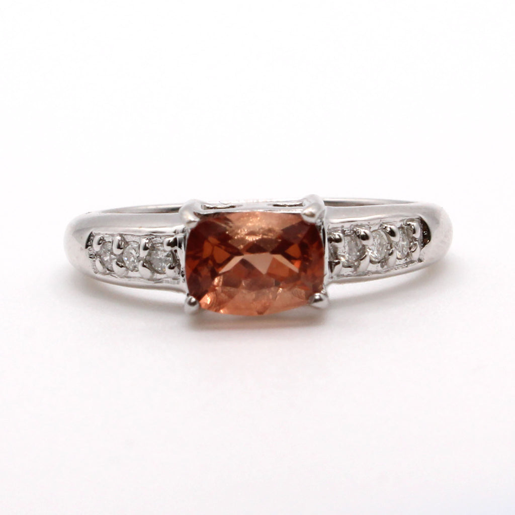 14k White Gold 0.71ct Andesine and Diamond Ring