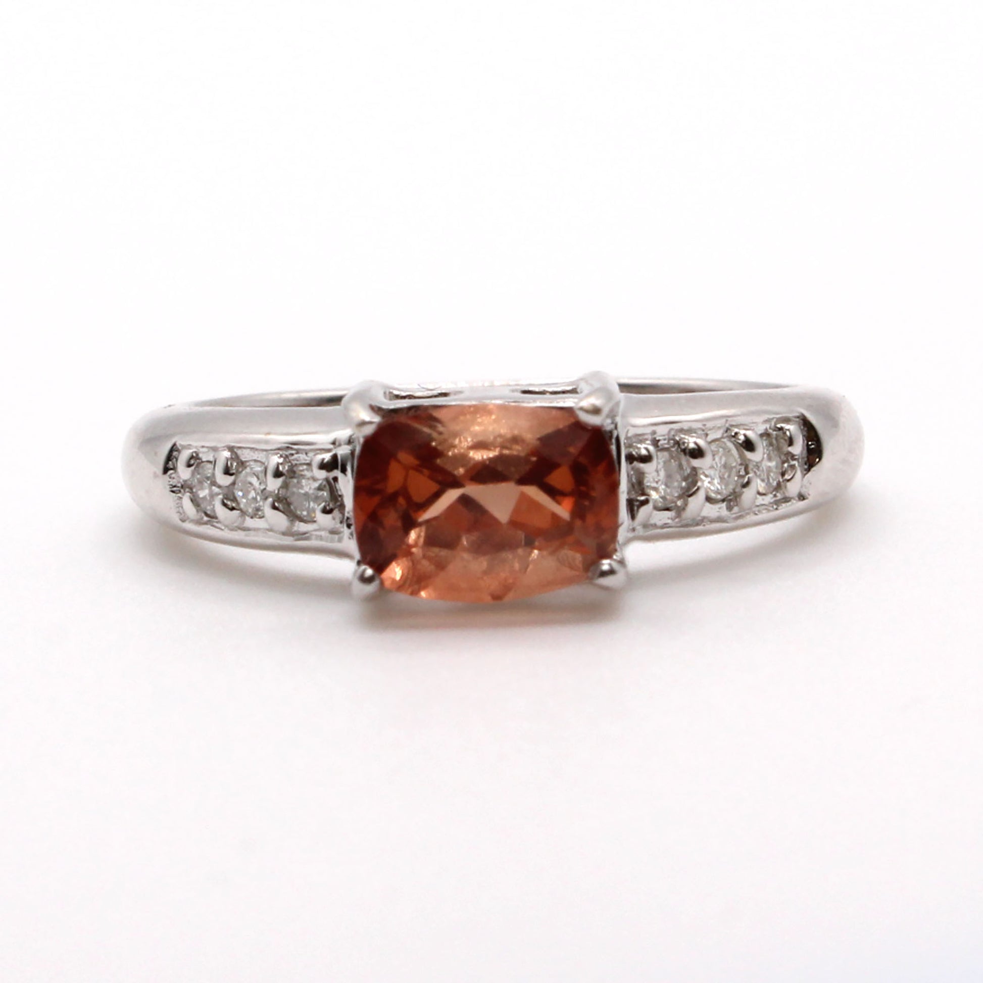 14k White Gold 0.71ct Andesine and Diamond Ring