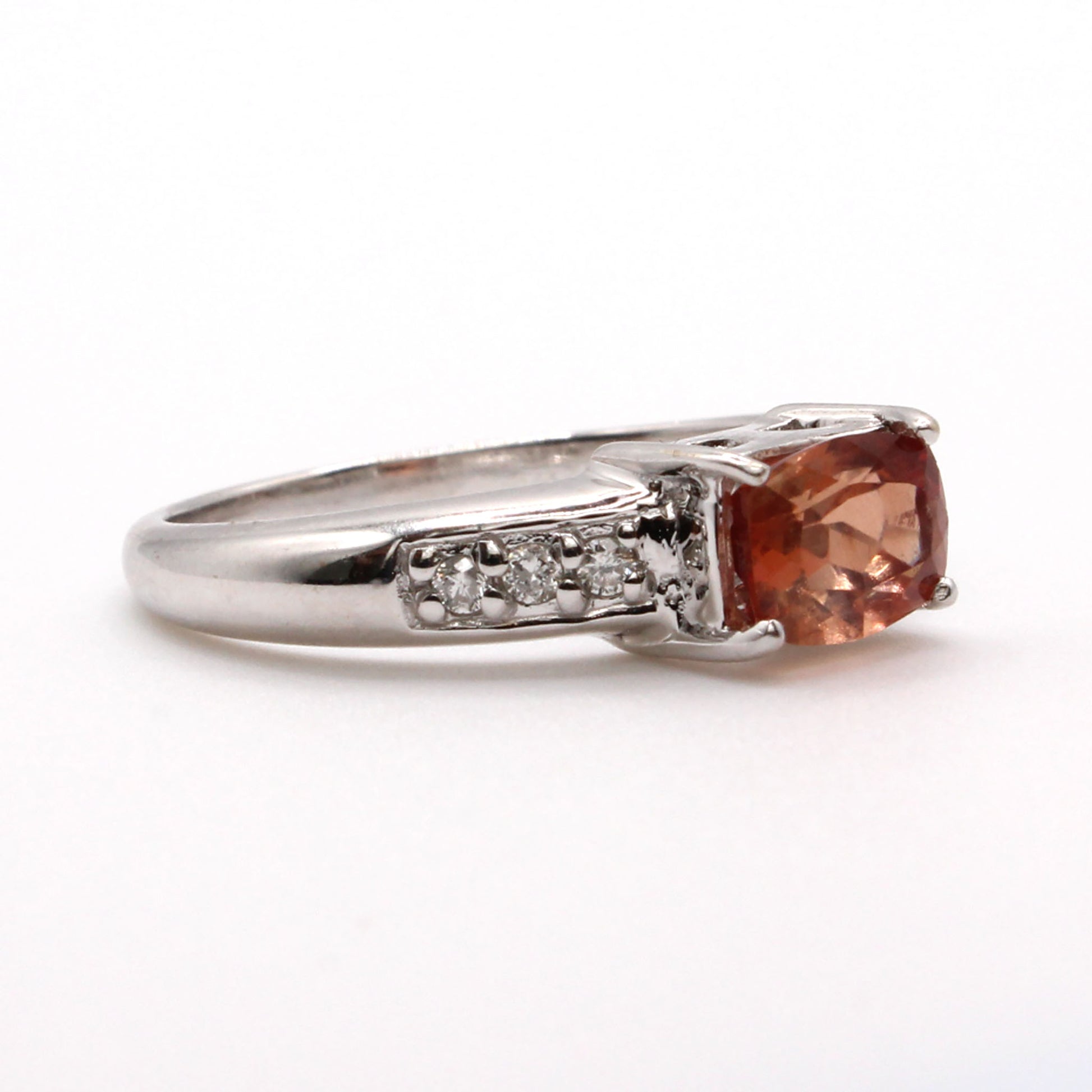 14k White Gold 0.71ct Andesine and Diamond Ring