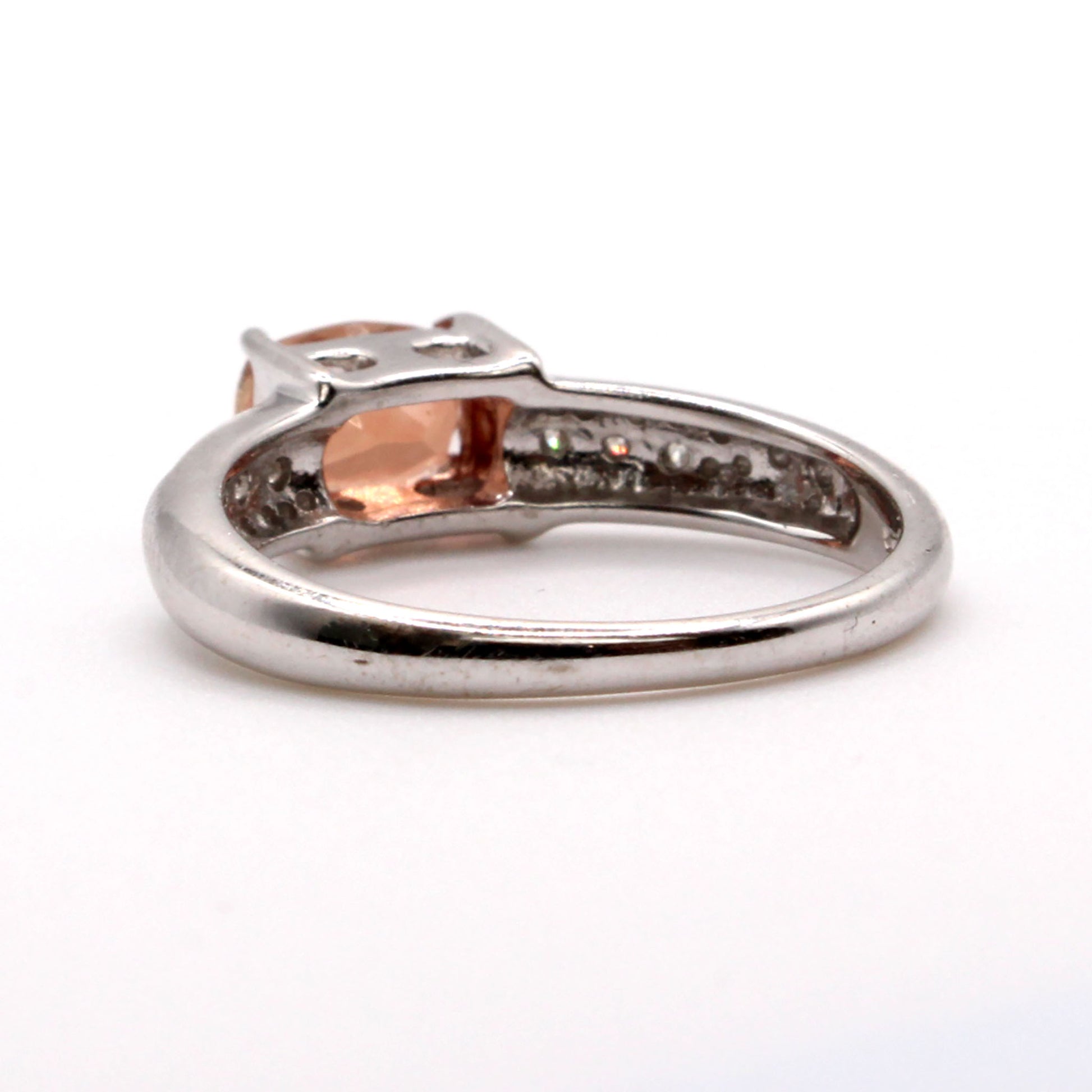 14k White Gold 0.71ct Andesine and Diamond Ring