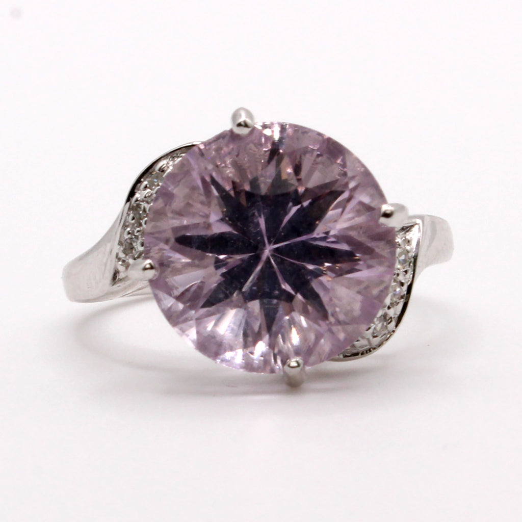14k White Gold 5.05ct Amethyst  Ring