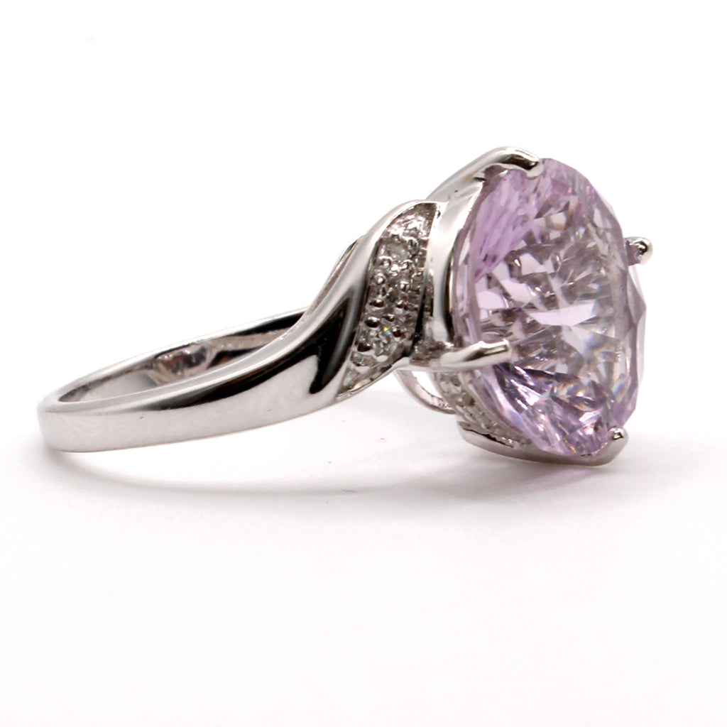 14k White Gold 5.05ct Amethyst  Ring