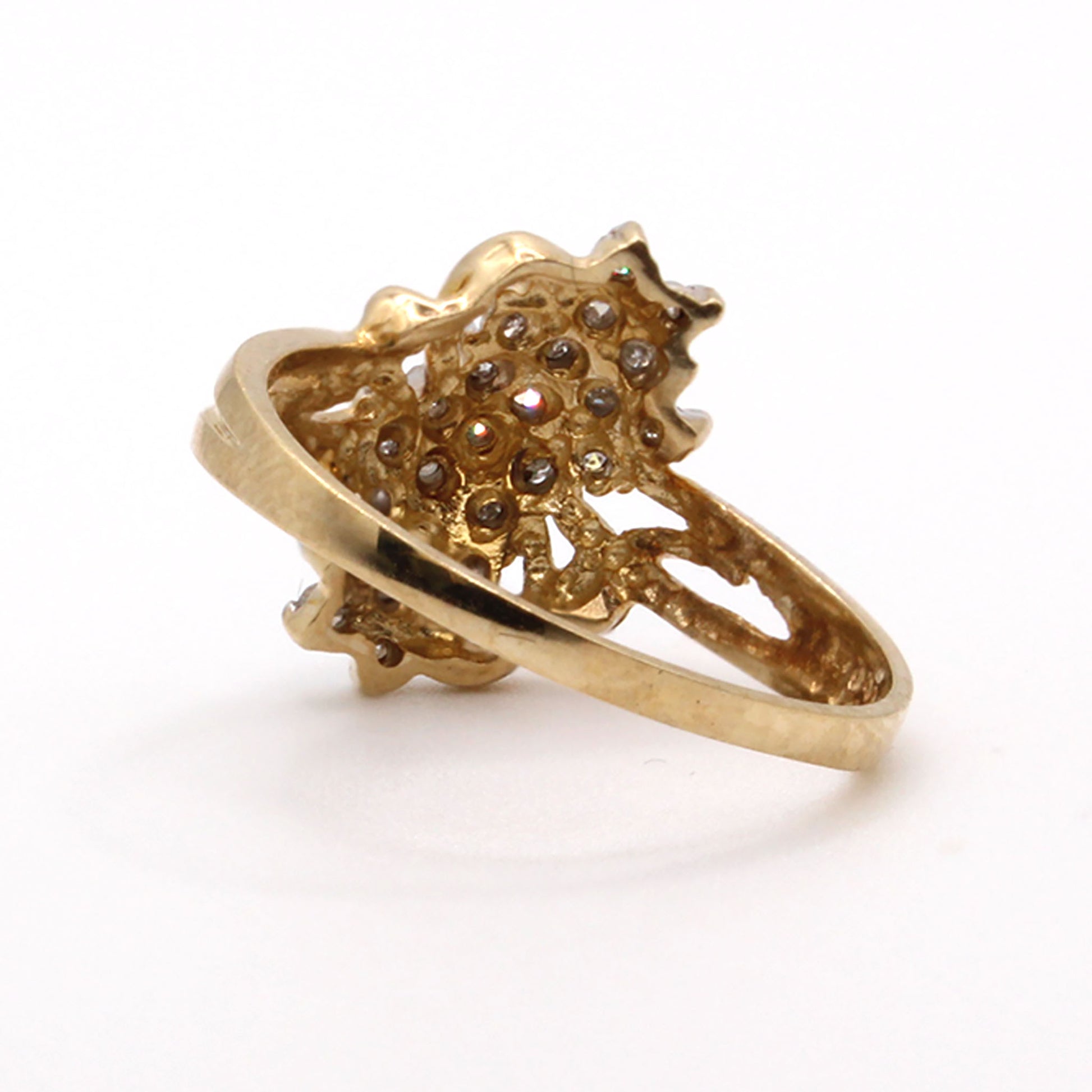 10k Yellow Gold 0.24cttw Diamond Cluster Prong Set Ring