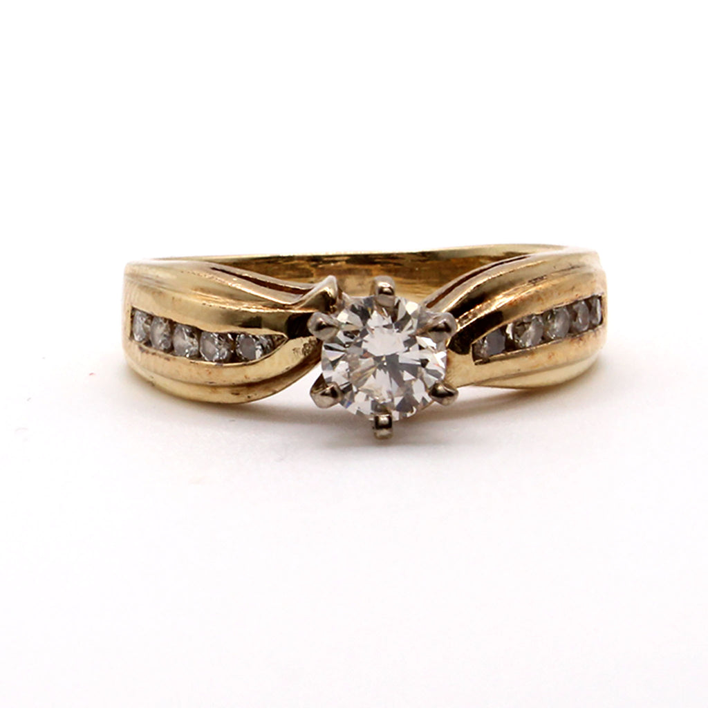 14k Yellow Gold 0.44ct Diamond Ring Size 6.25