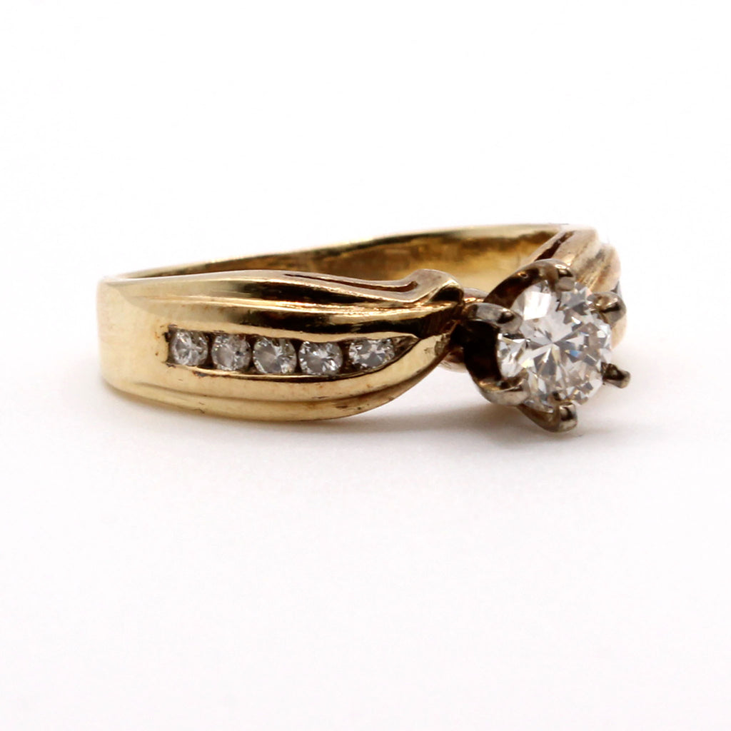 14k Yellow Gold 0.44ct Diamond Ring Size 6.25
