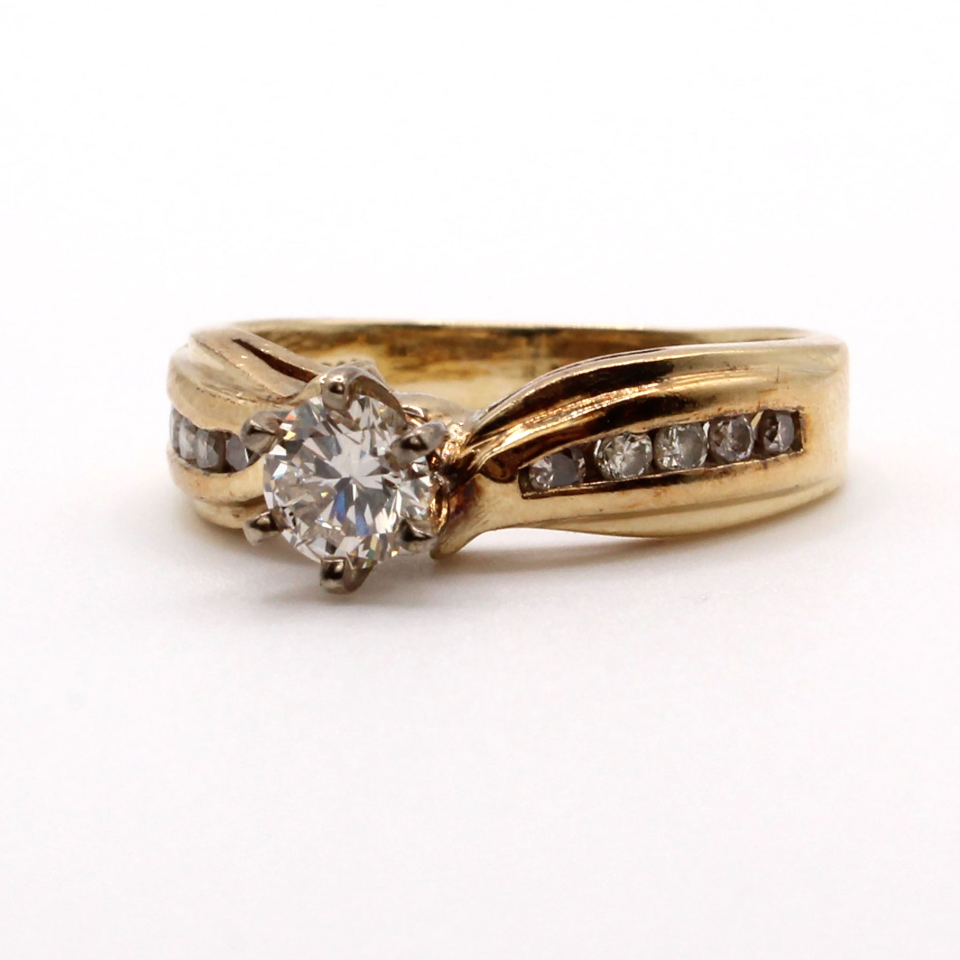 14k Yellow Gold 0.44ct Diamond Ring Size 6.25