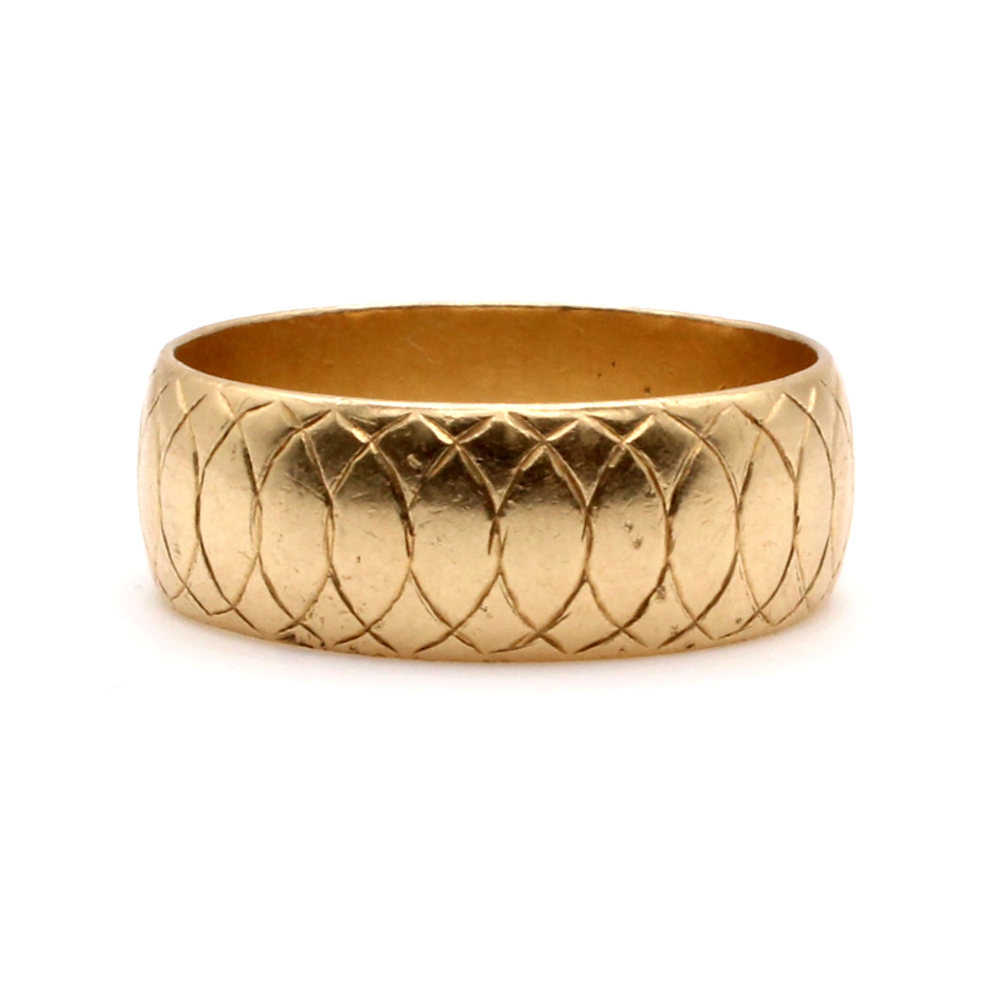 14k Yellow Gold 7.8mm Band Ring Size 10.5