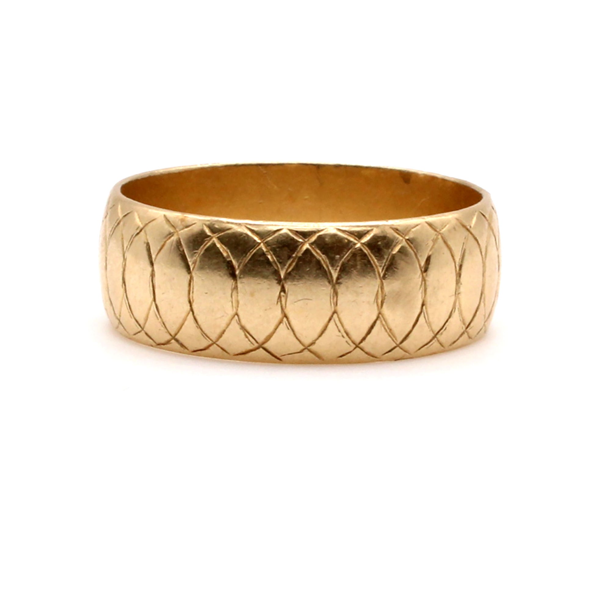 14k Yellow Gold 7.8mm Band Ring Size 10.5