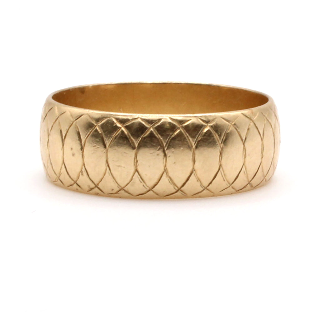 14k Yellow Gold 7.8mm Band Ring Size 10.5