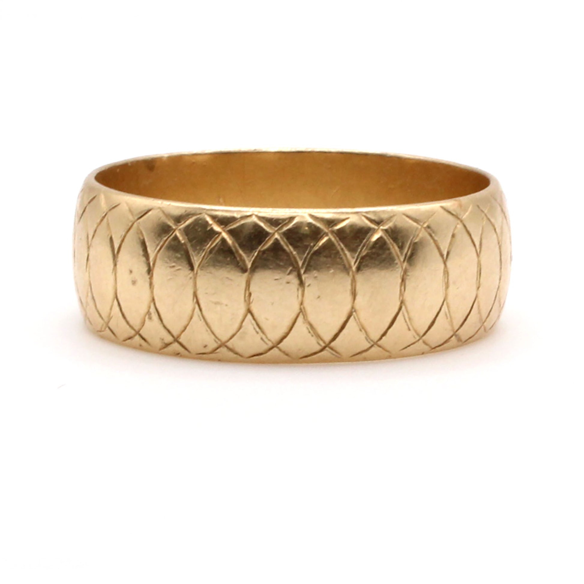 14k Yellow Gold 7.8mm Band Ring Size 10.5