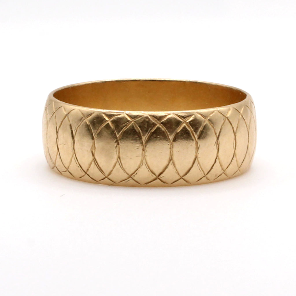 14k Yellow Gold 7.8mm Band Ring Size 10.5