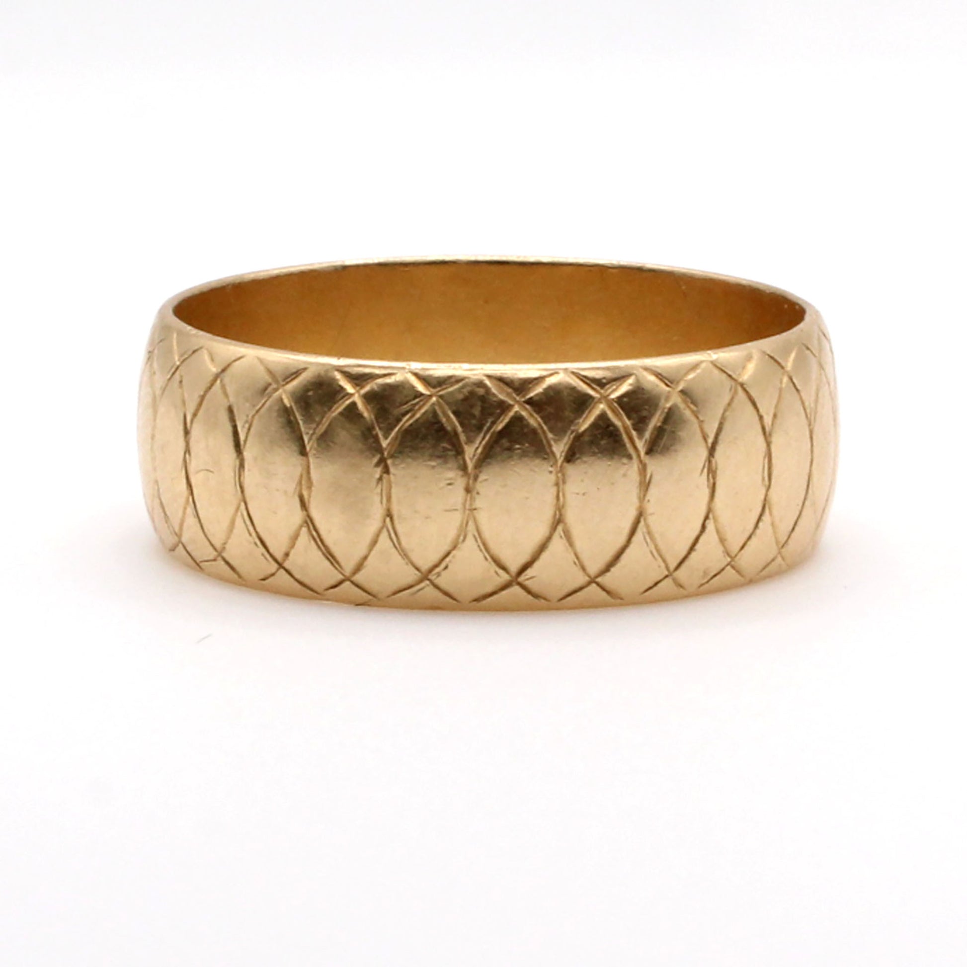 14k Yellow Gold 7.8mm Band Ring Size 10.5