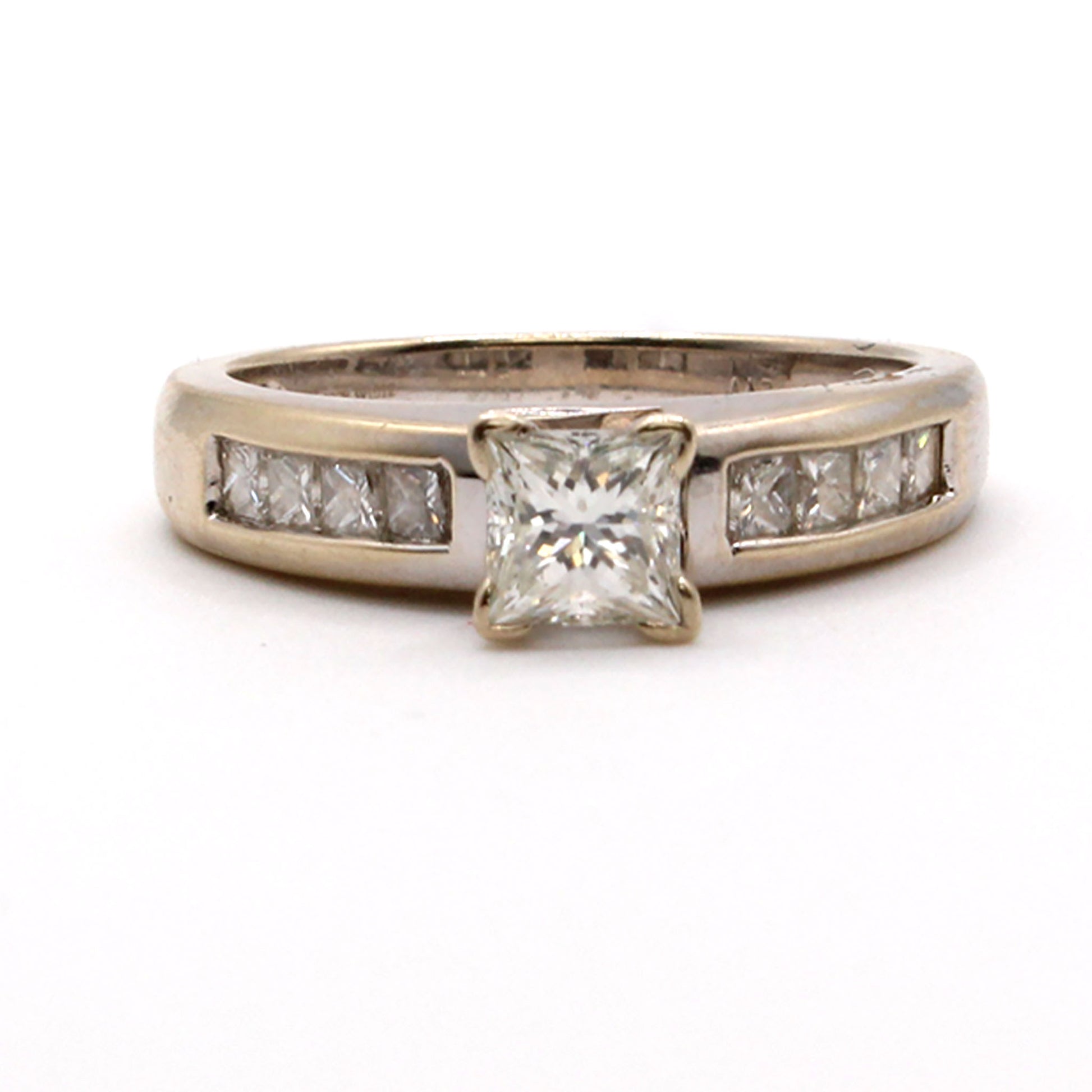 14k White Gold 0.52ct Princess Cut Diamond Ring