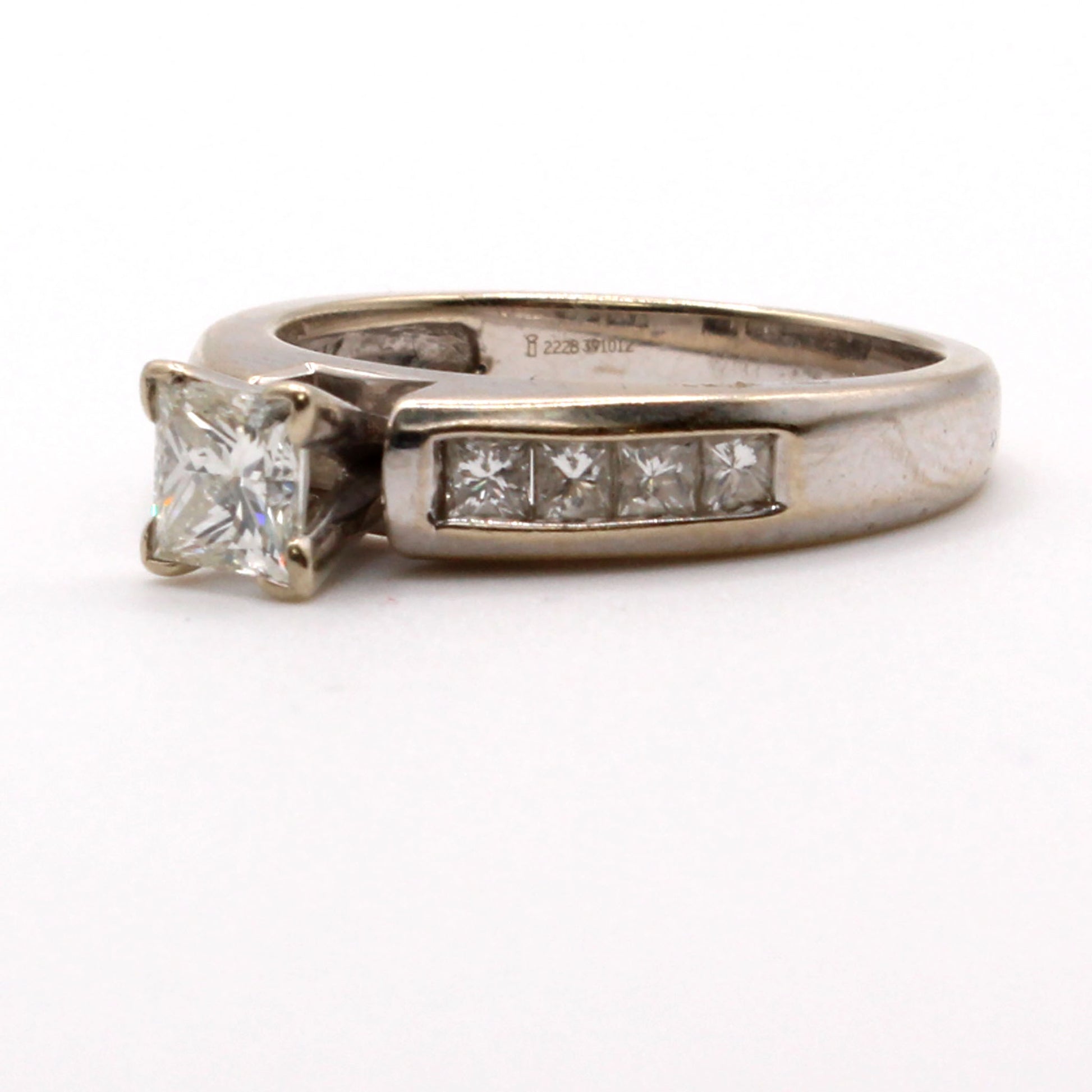 14k White Gold 0.52ct Princess Cut Diamond Ring