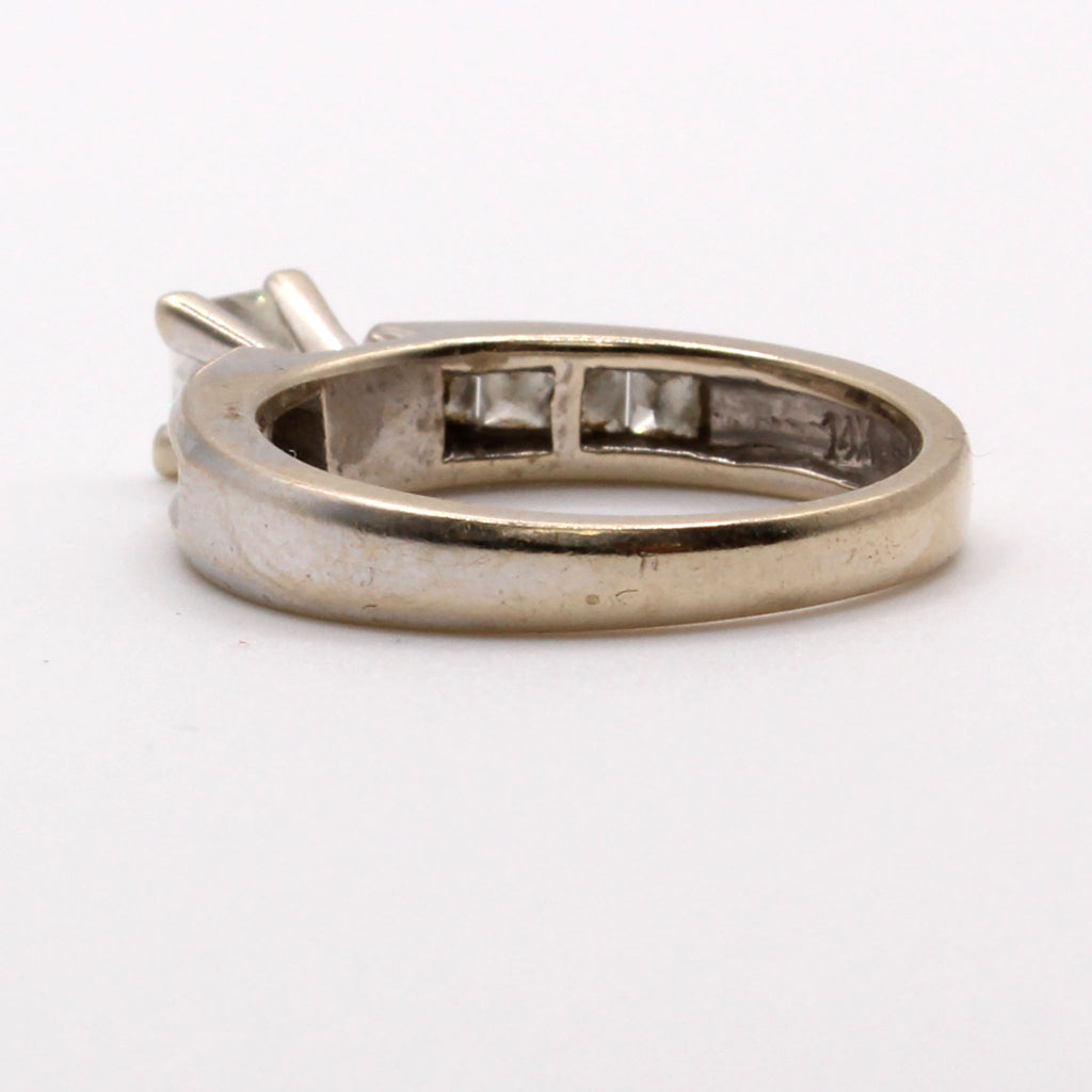 14k White Gold 0.52ct Princess Cut Diamond Ring