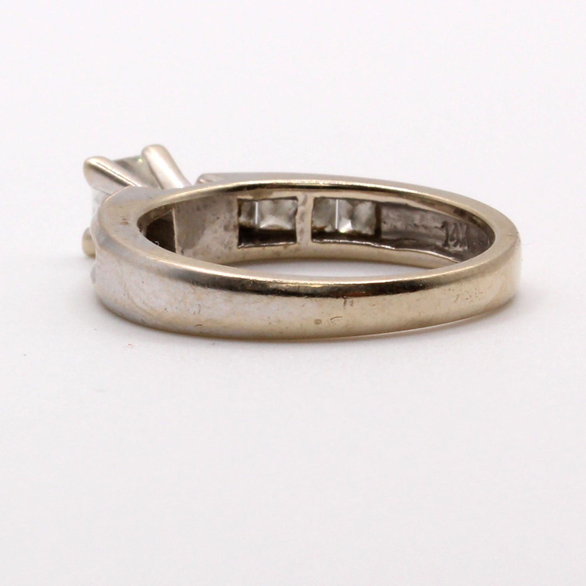 14k White Gold 0.52ct Princess Cut Diamond Ring