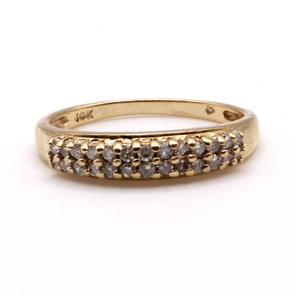10k Yellow Gold 0.26cttw Round Brilliant Cut Diamond Ring