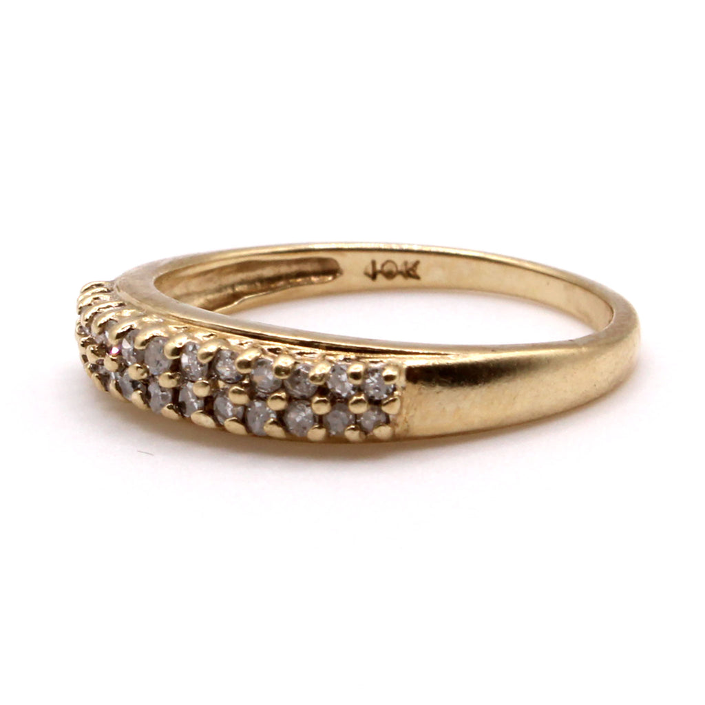 10k Yellow Gold 0.26cttw Round Brilliant Cut Diamond Ring