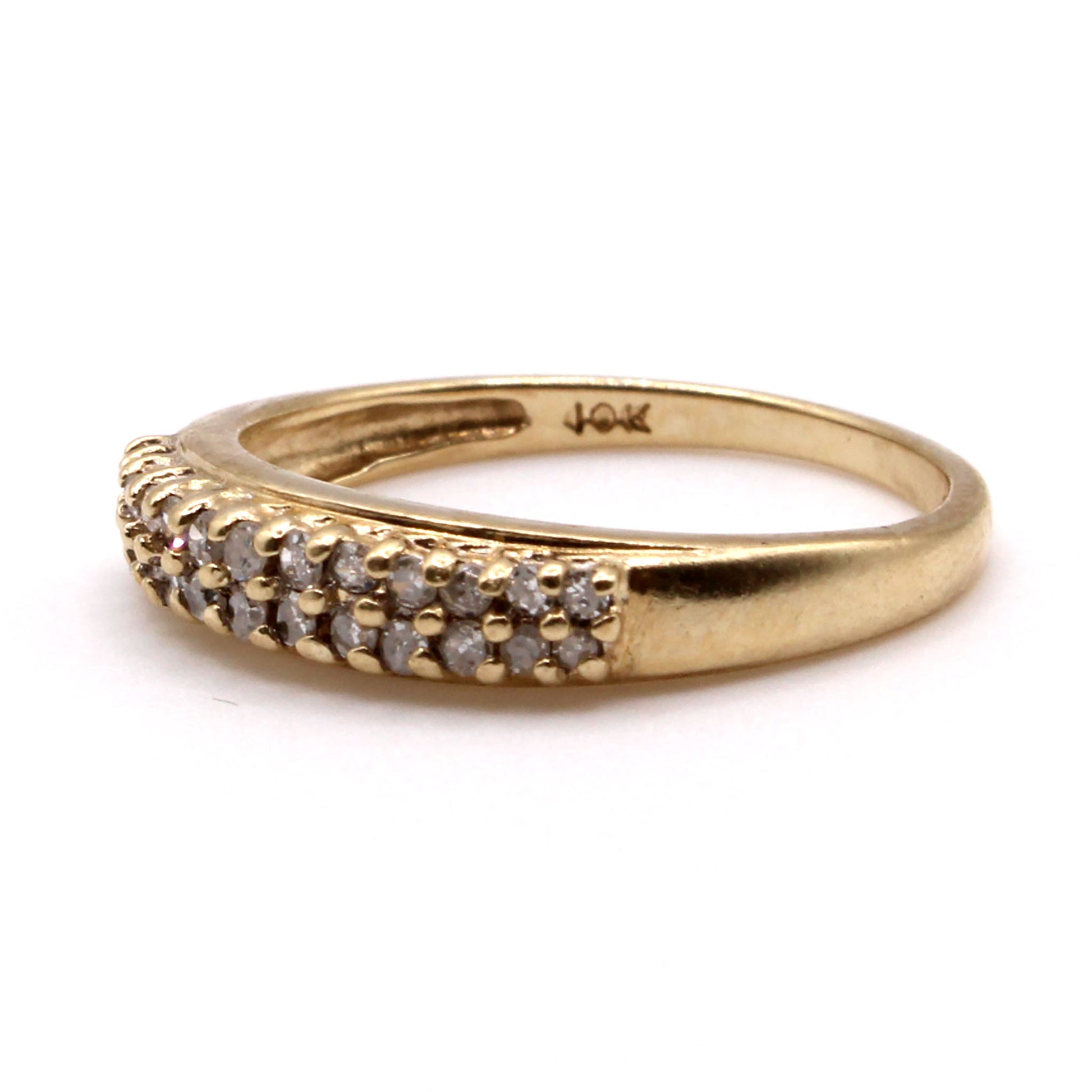 10k Yellow Gold 0.26cttw Round Brilliant Cut Diamond Ring