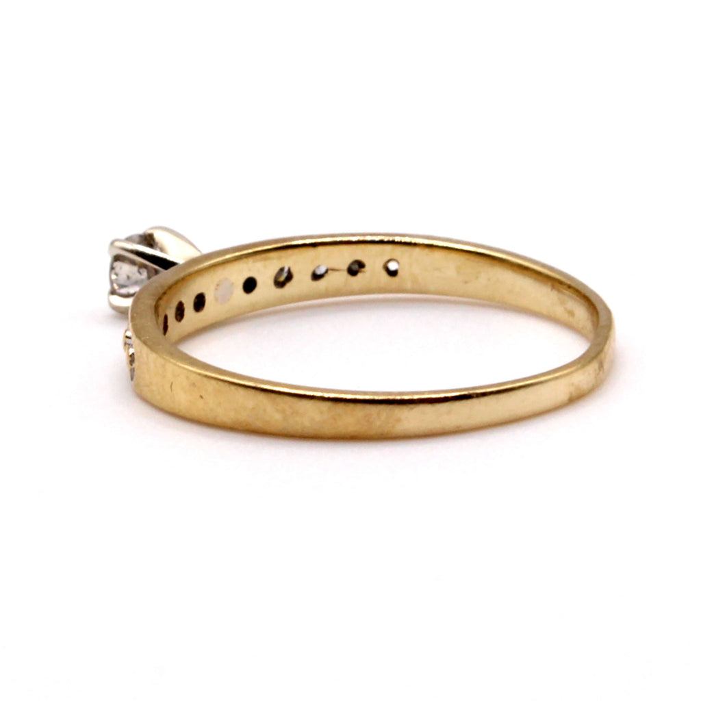 10k Yellow Gold 0.11ct Round Brilliant Cut Diamond Ring