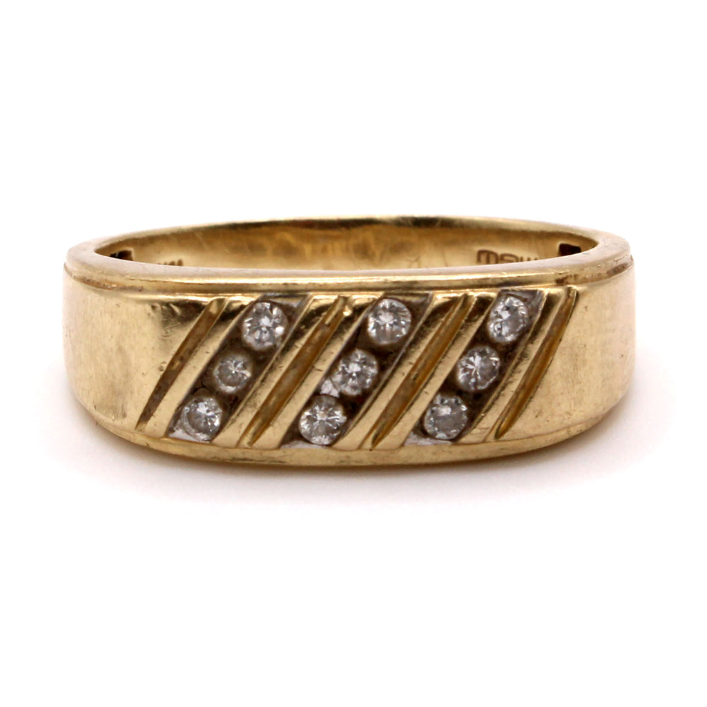 10k Yellow Gold 0.36cttw Diamond Channel Set Band Size 11