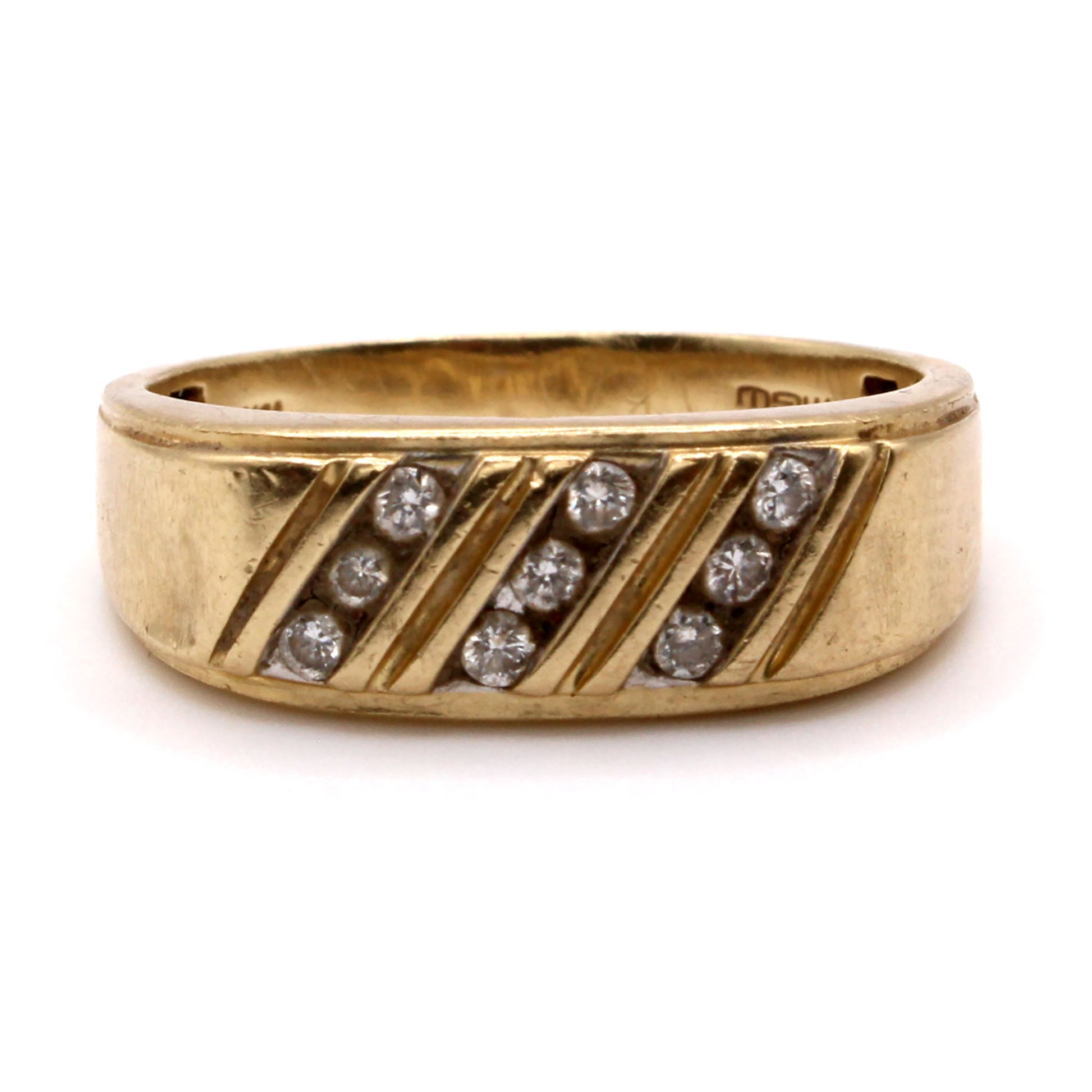 10k Yellow Gold 0.36cttw Diamond Channel Set Band Size 11