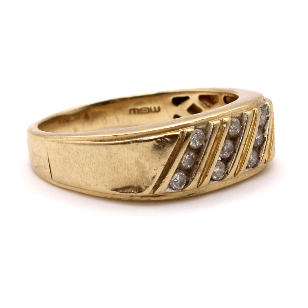 10k Yellow Gold 0.36cttw Diamond Channel Set Band Size 11