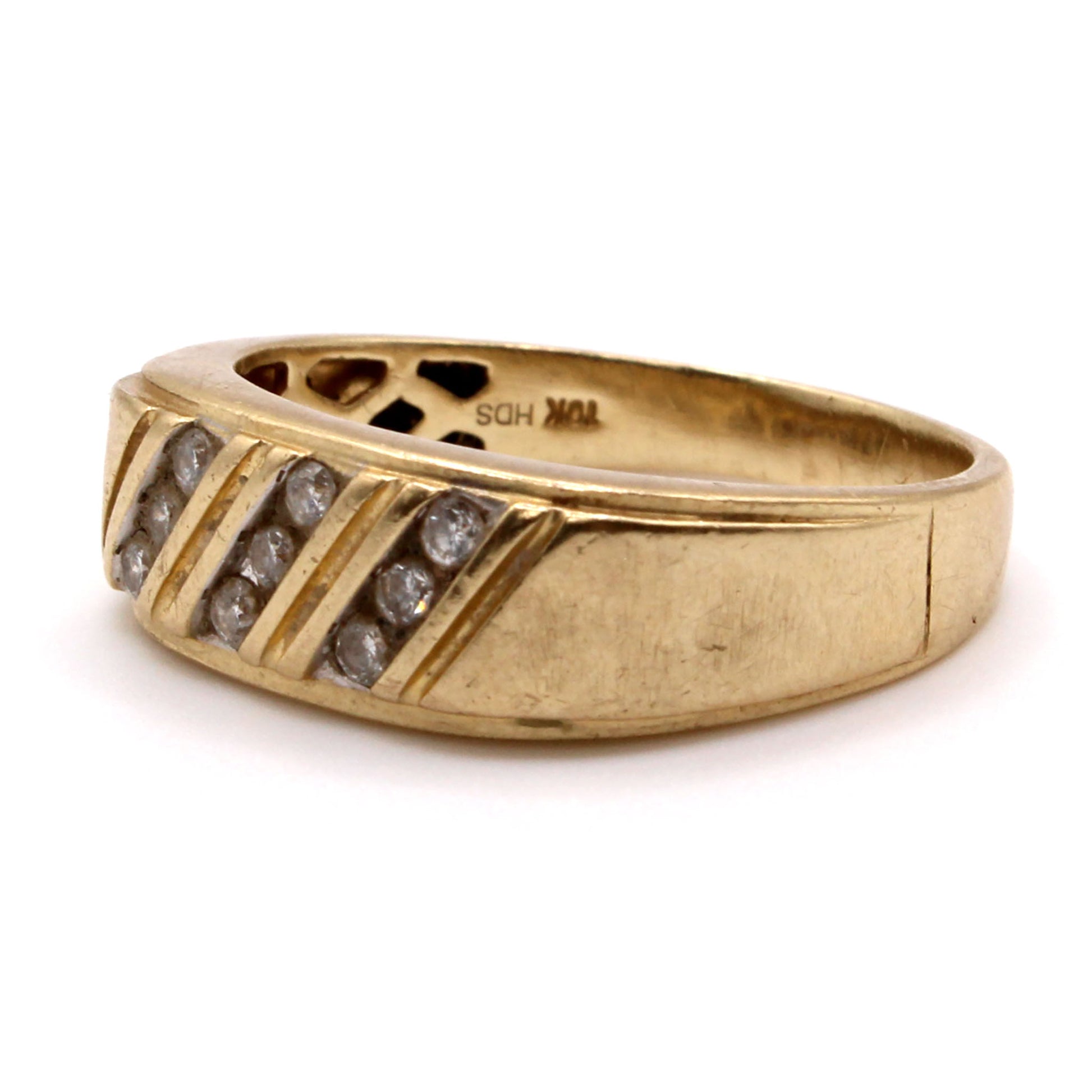 10k Yellow Gold 0.36cttw Diamond Channel Set Band Size 11