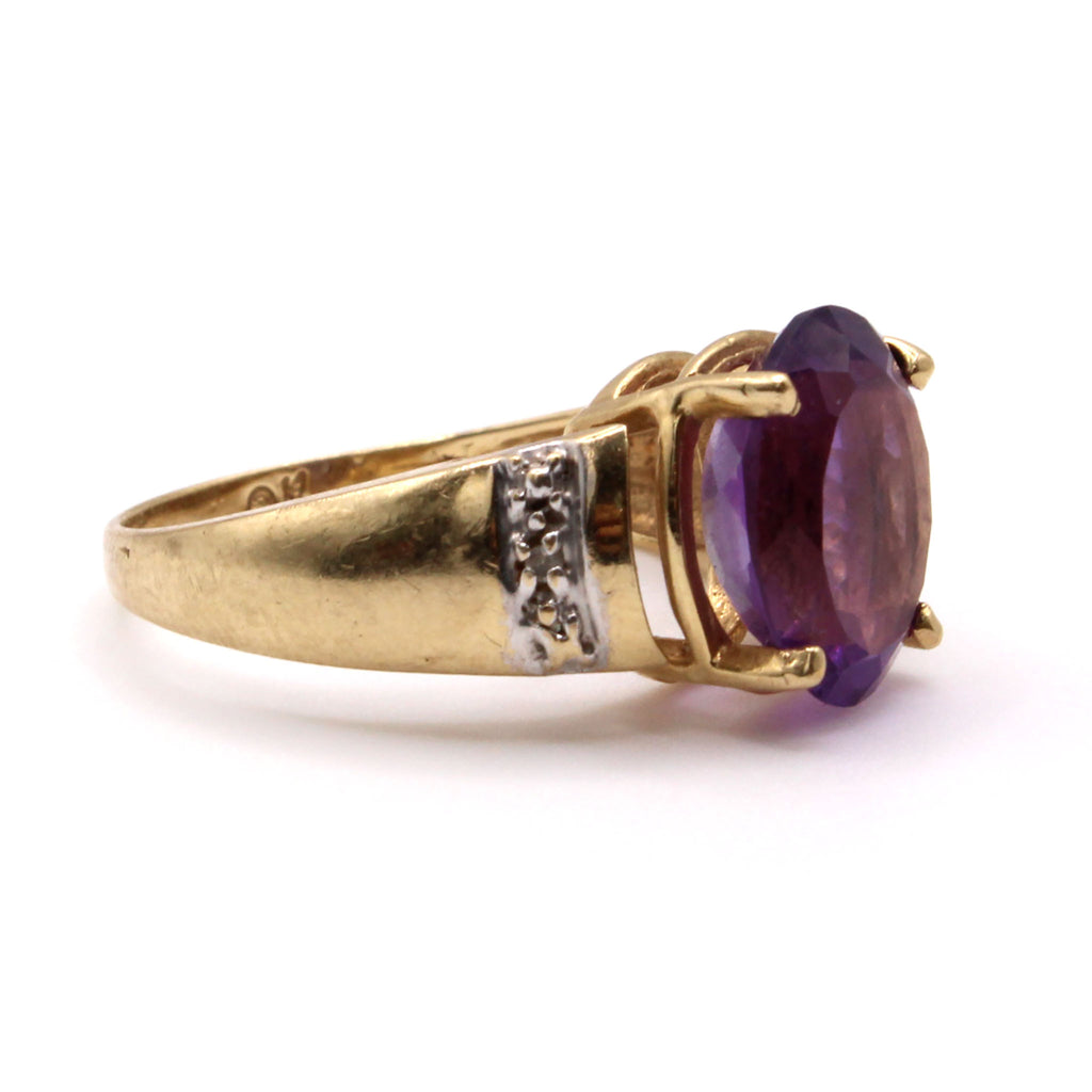 10k Yellow Gold 2.83ct Amethyst Ring Size 6.25