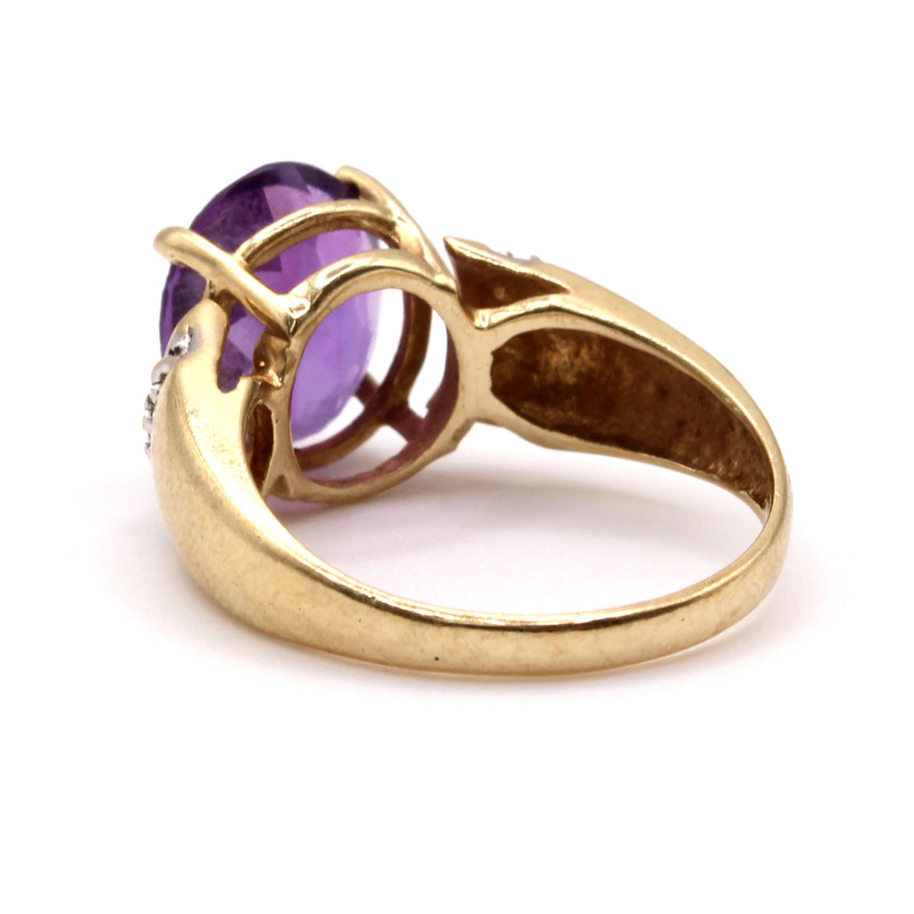 10k Yellow Gold 2.83ct Amethyst Ring Size 6.25